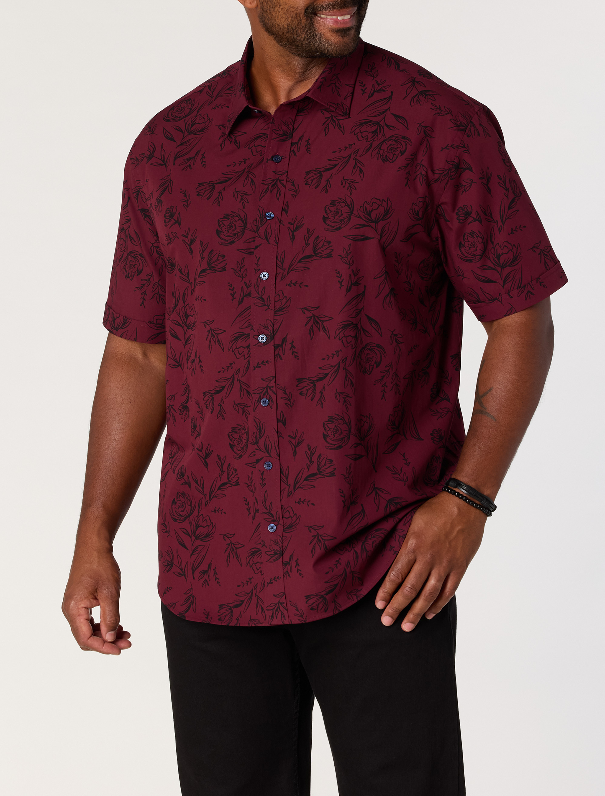 Tonal Floral Sport Shirt