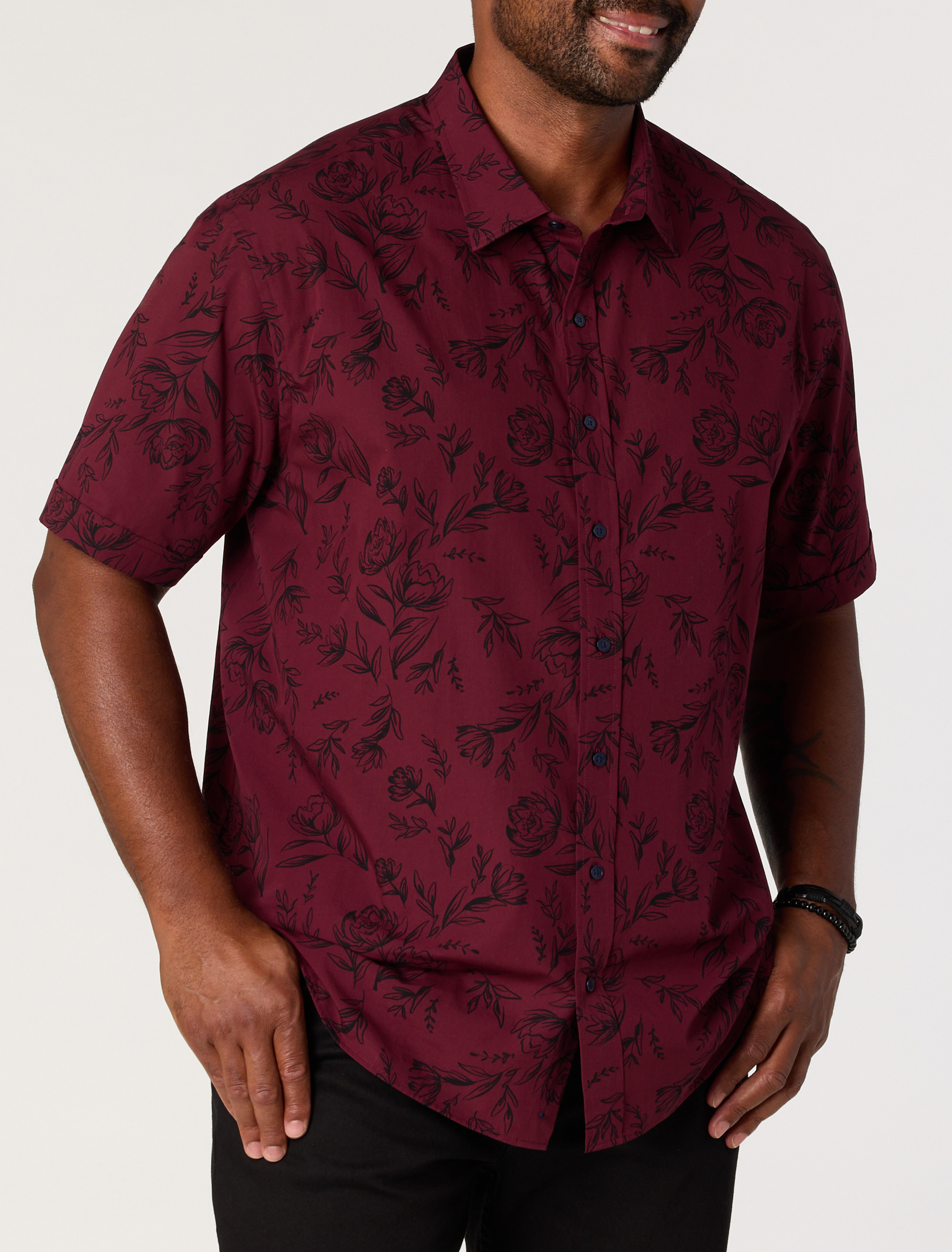 Tonal Floral Sport Shirt