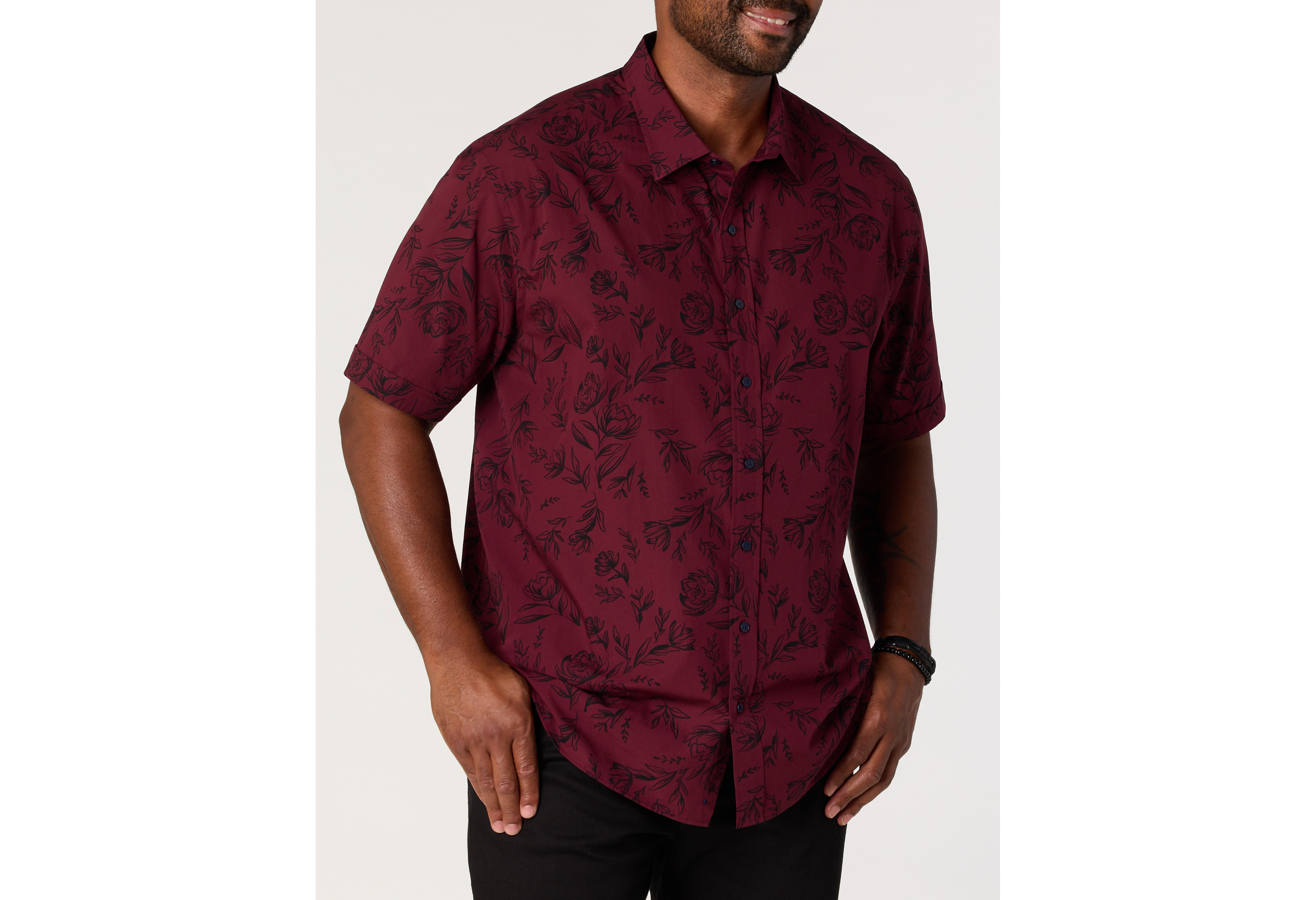 Tonal Floral Sport Shirt