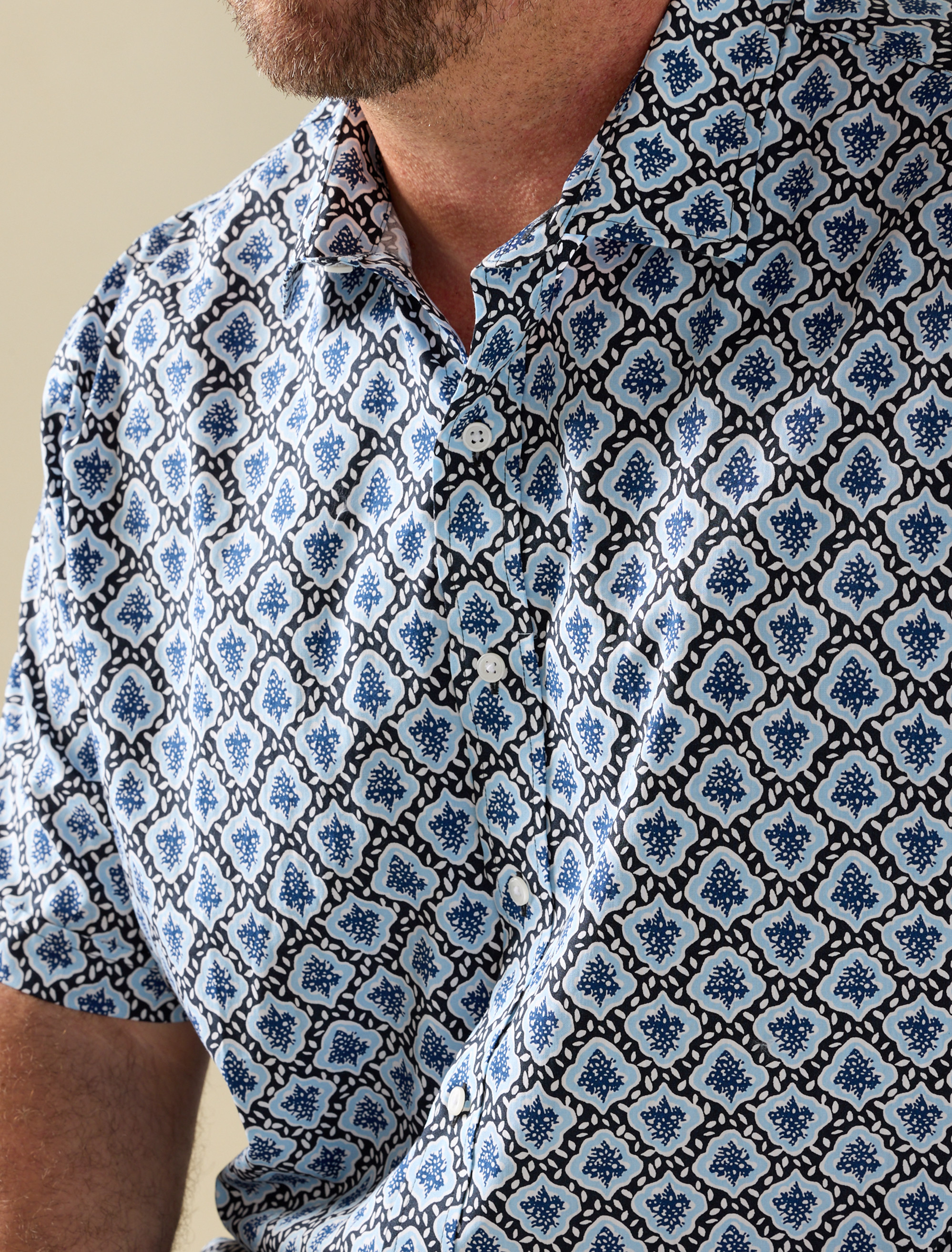 Abstract Print Sport Shirt