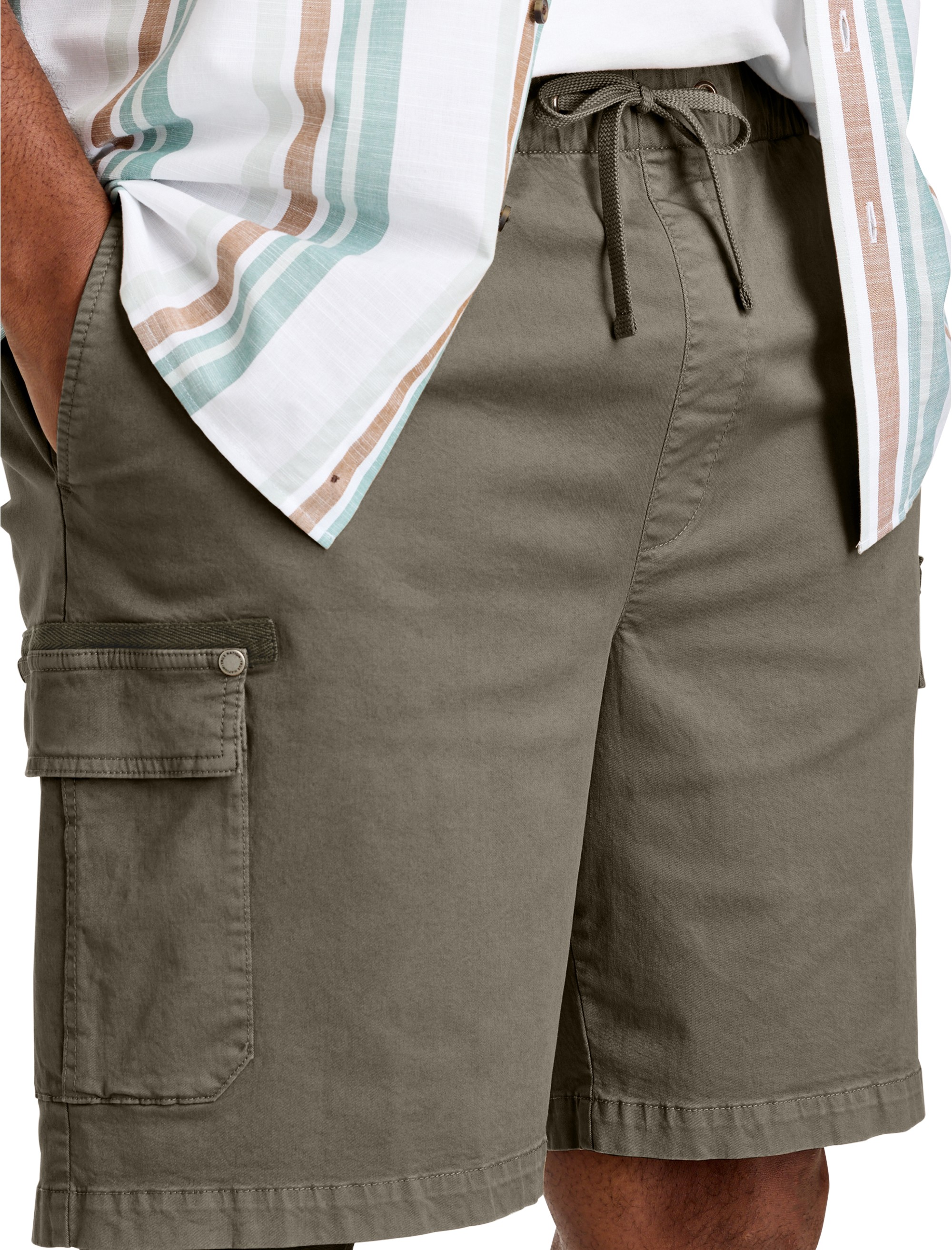 Athletic Fit Drawstring Cargo Shorts - thumbnail 10