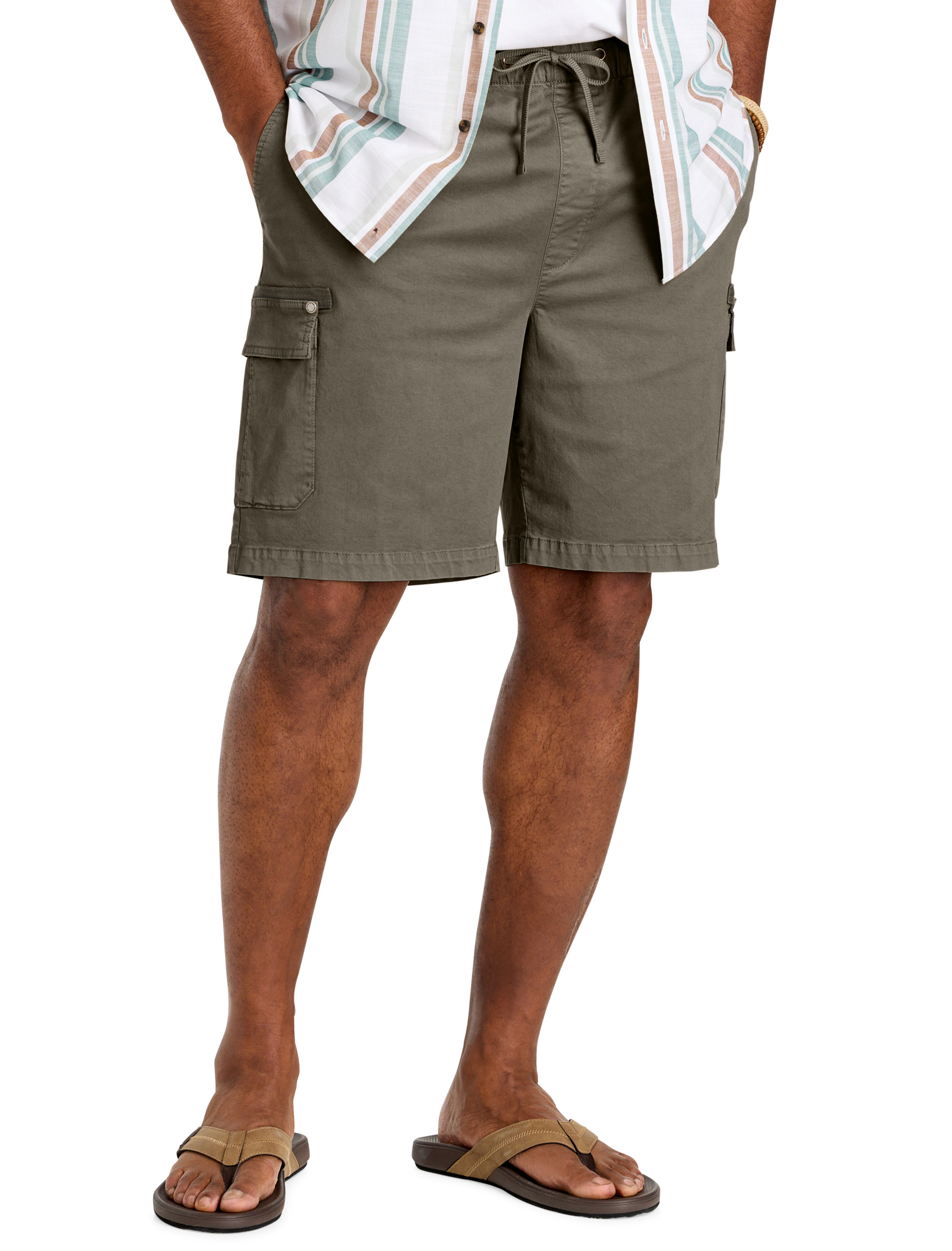 men's elastic waist dress shorts Tall Men's Shorts: Elastic Waist, Stretch Cotton Twill