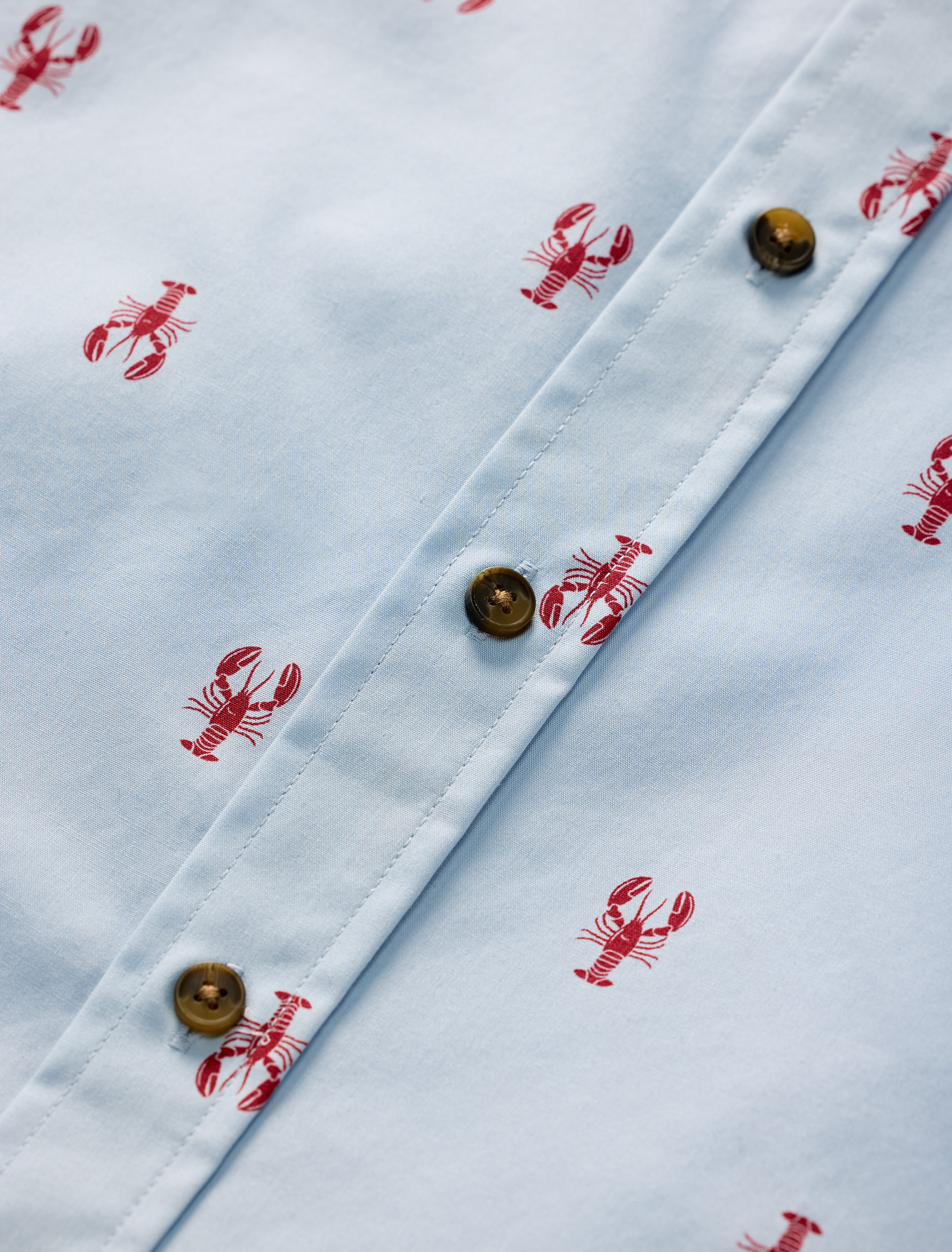 Easy-Care Lobster Print Sport Shirt