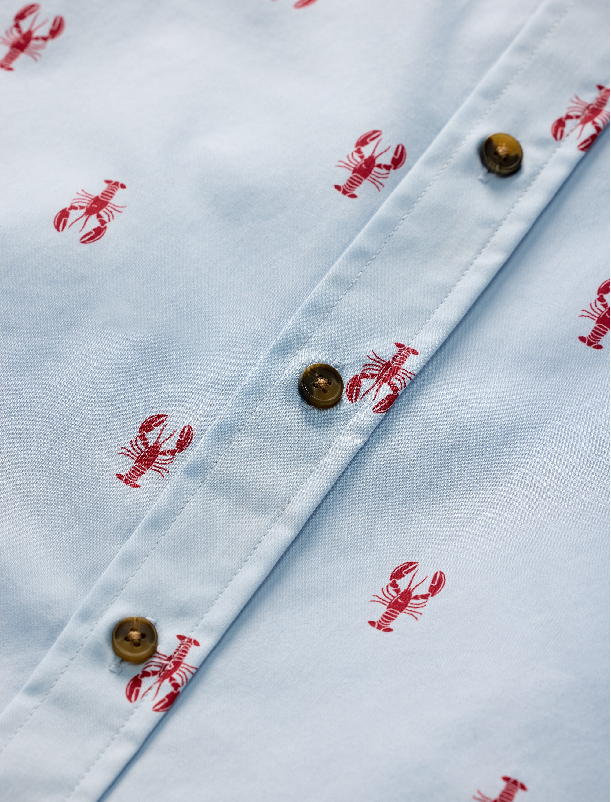 Easy-Care Lobster Print Sport Shirt - thumbnail 3
