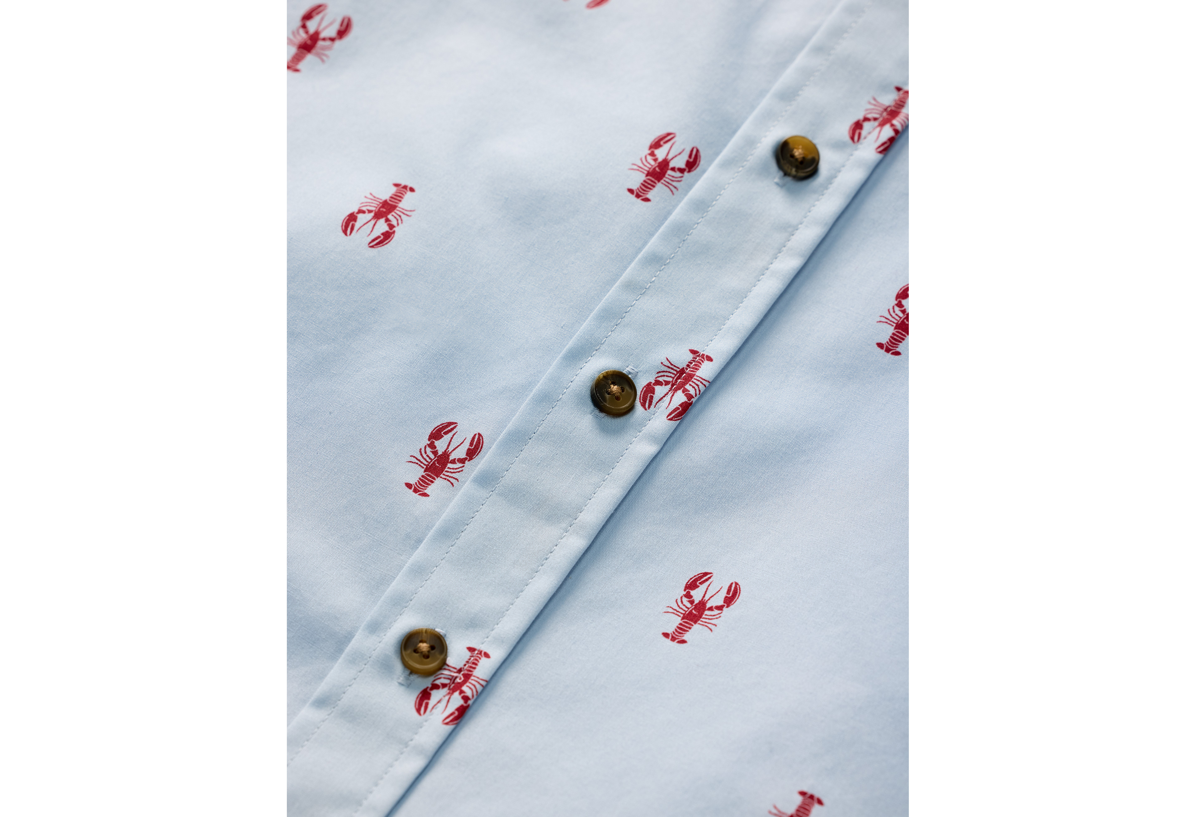 Easy-Care Lobster Print Sport Shirt