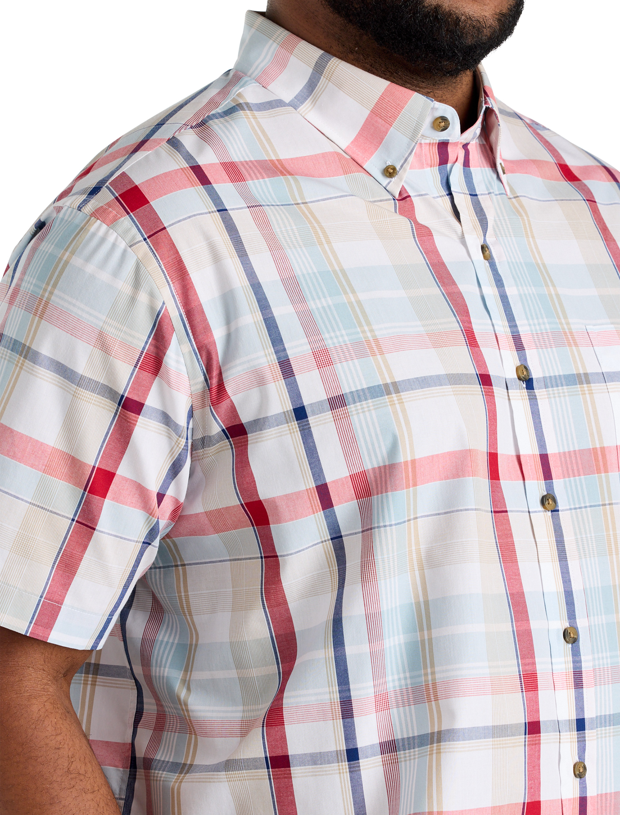 Easy-Care Large Plaid Sport Shirt