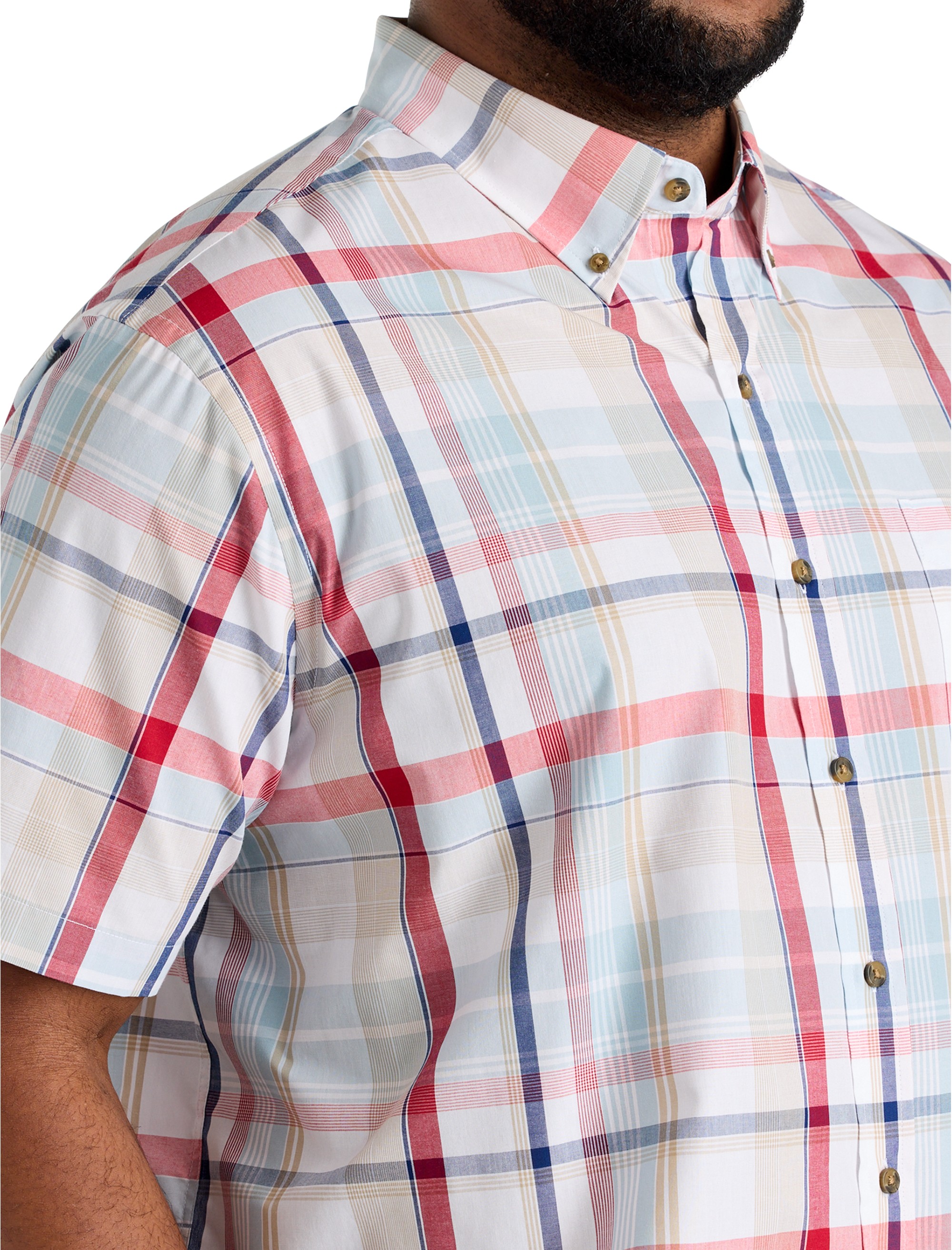 Easy-Care Large Plaid Sport Shirt - thumbnail 2