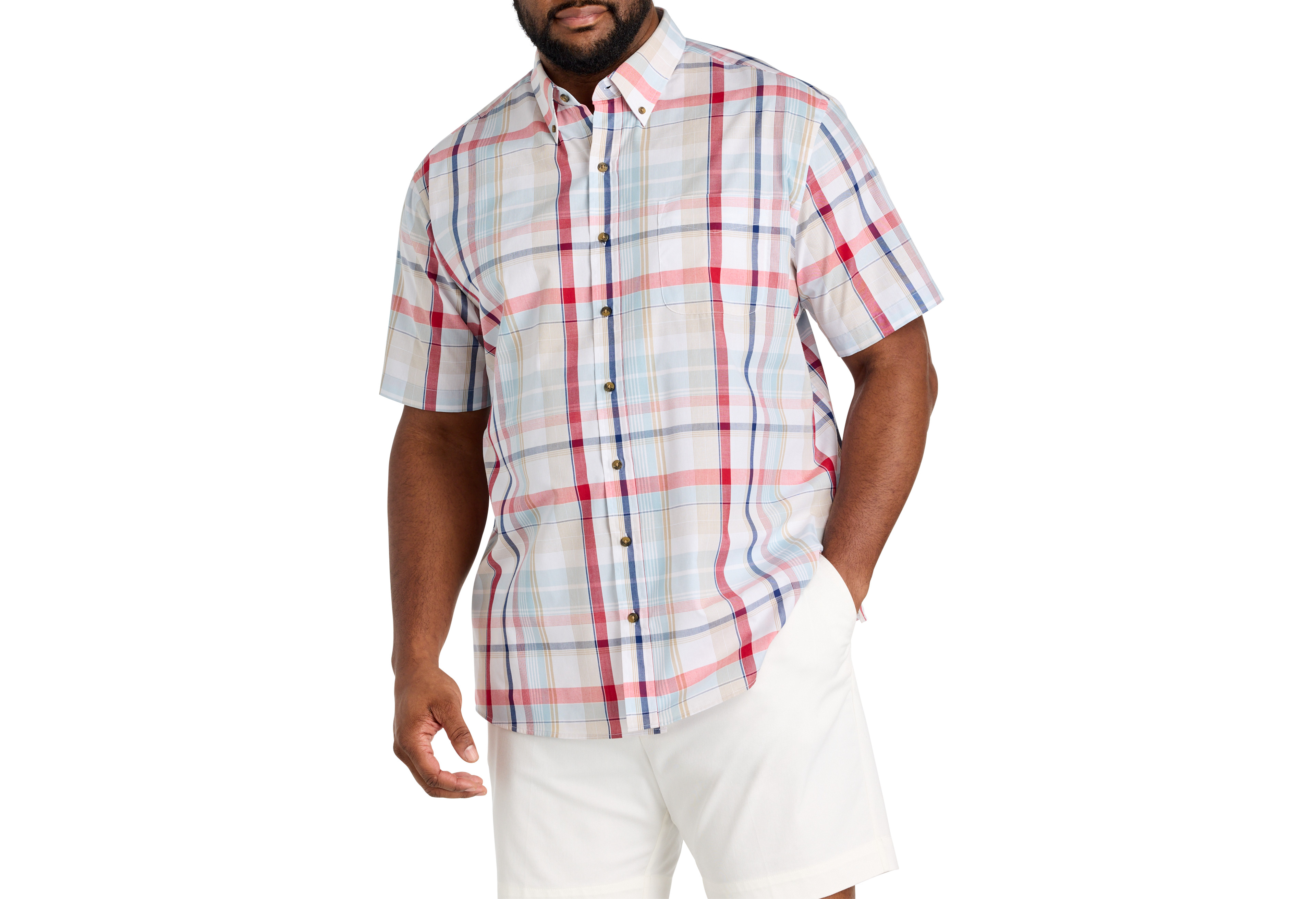 Easy-Care Large Plaid Sport Shirt