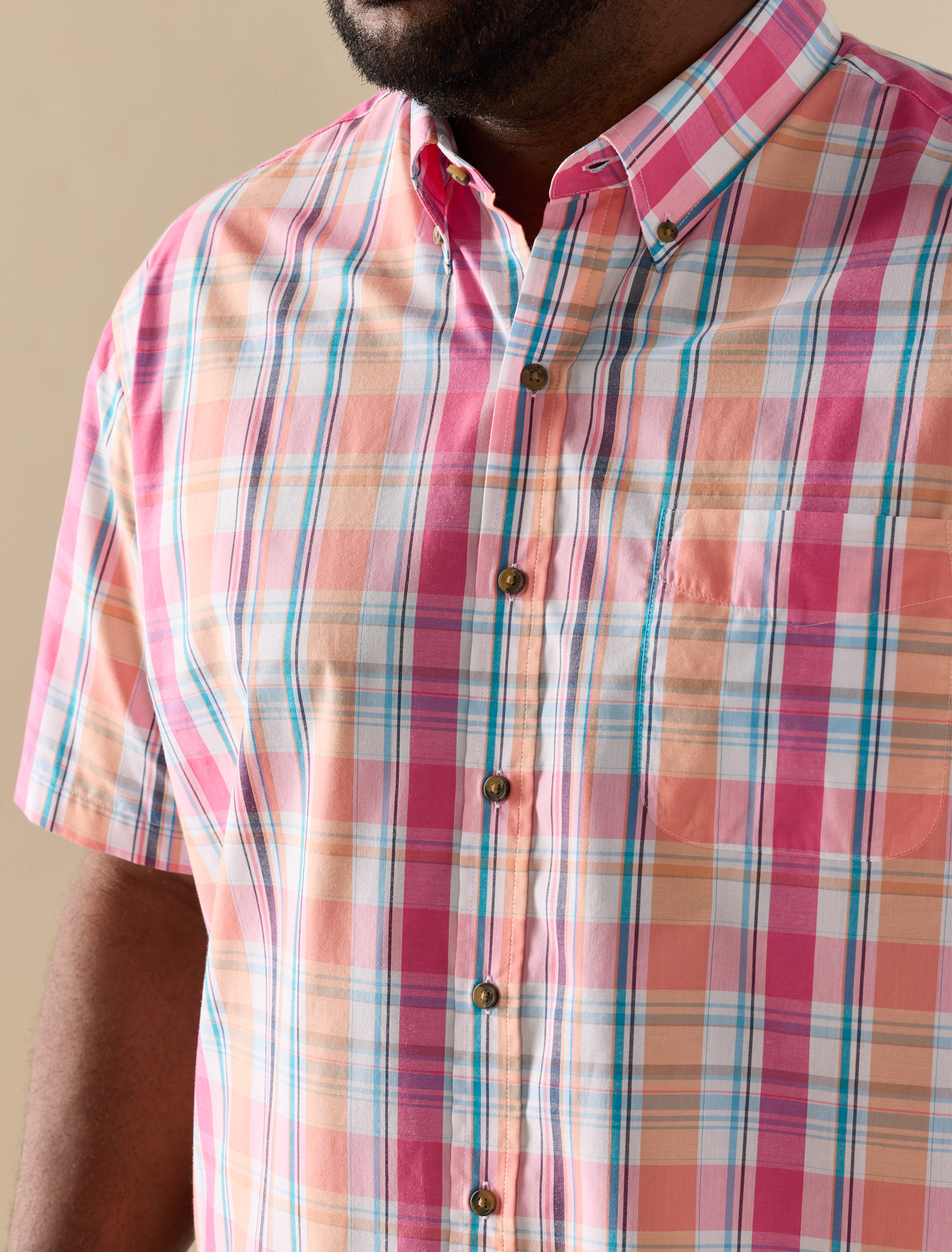Easy-Care Medium Plaid Sport Shirt