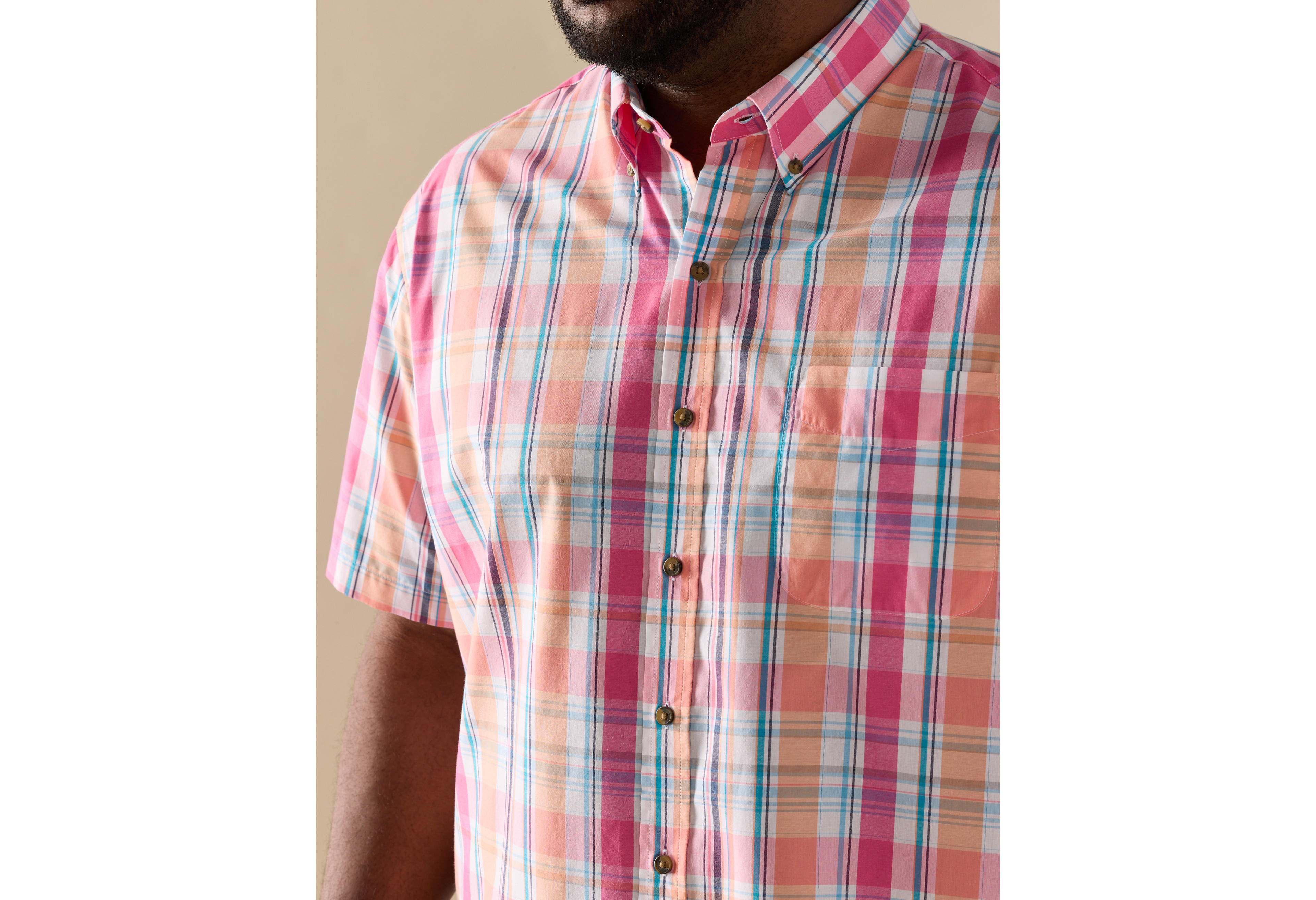 Easy-Care Medium Plaid Sport Shirt