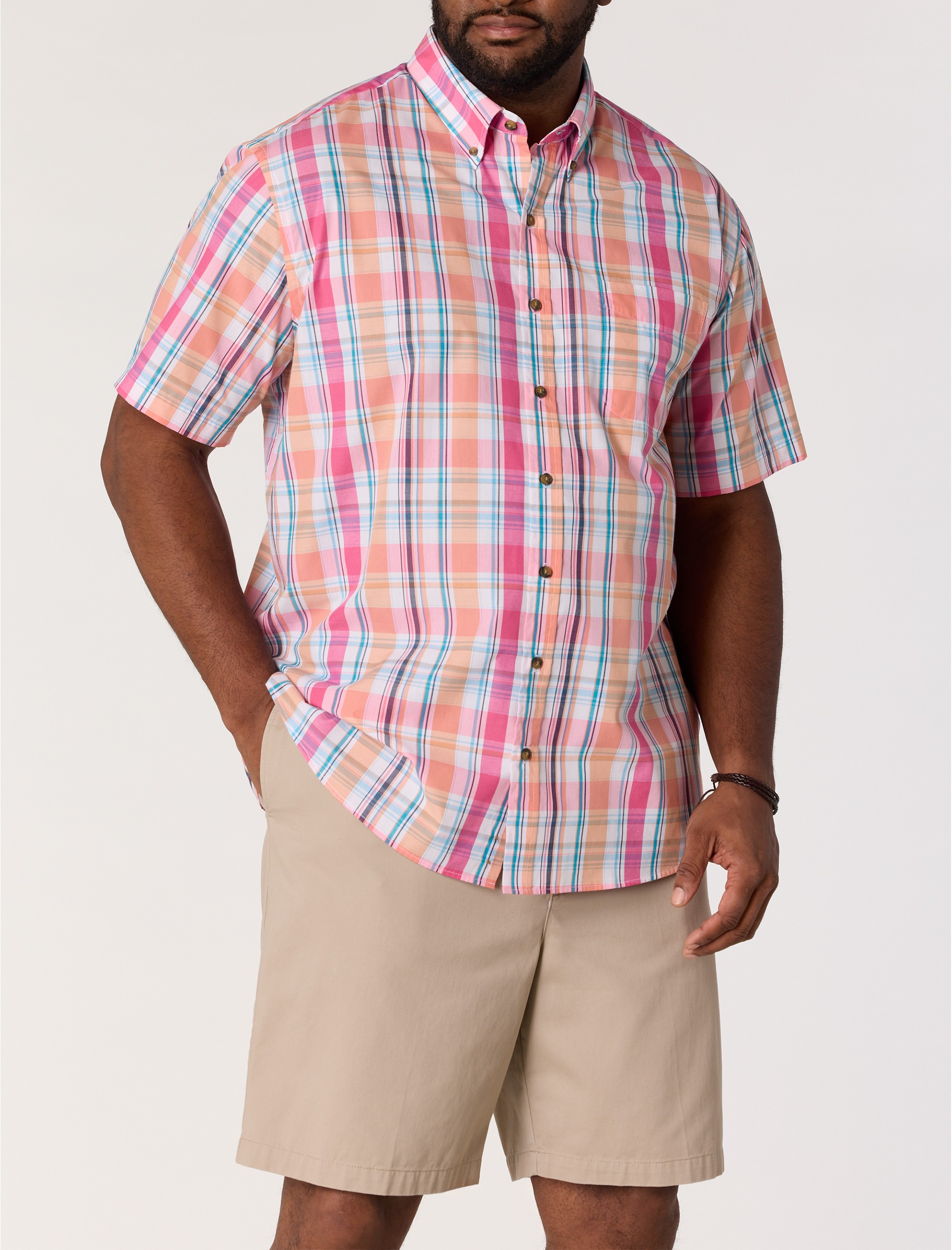 Easy-Care Medium Plaid Sport Shirt - thumbnail 3