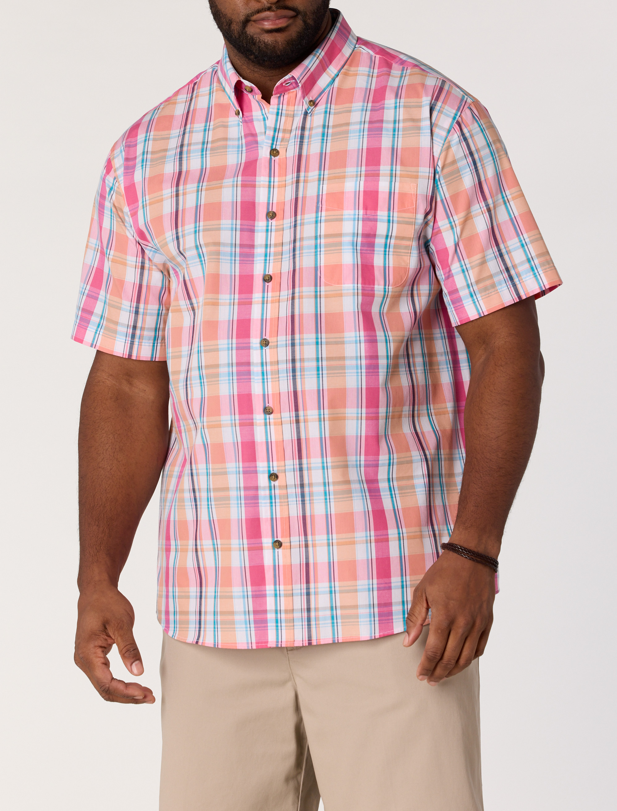 Easy-Care Medium Plaid Sport Shirt