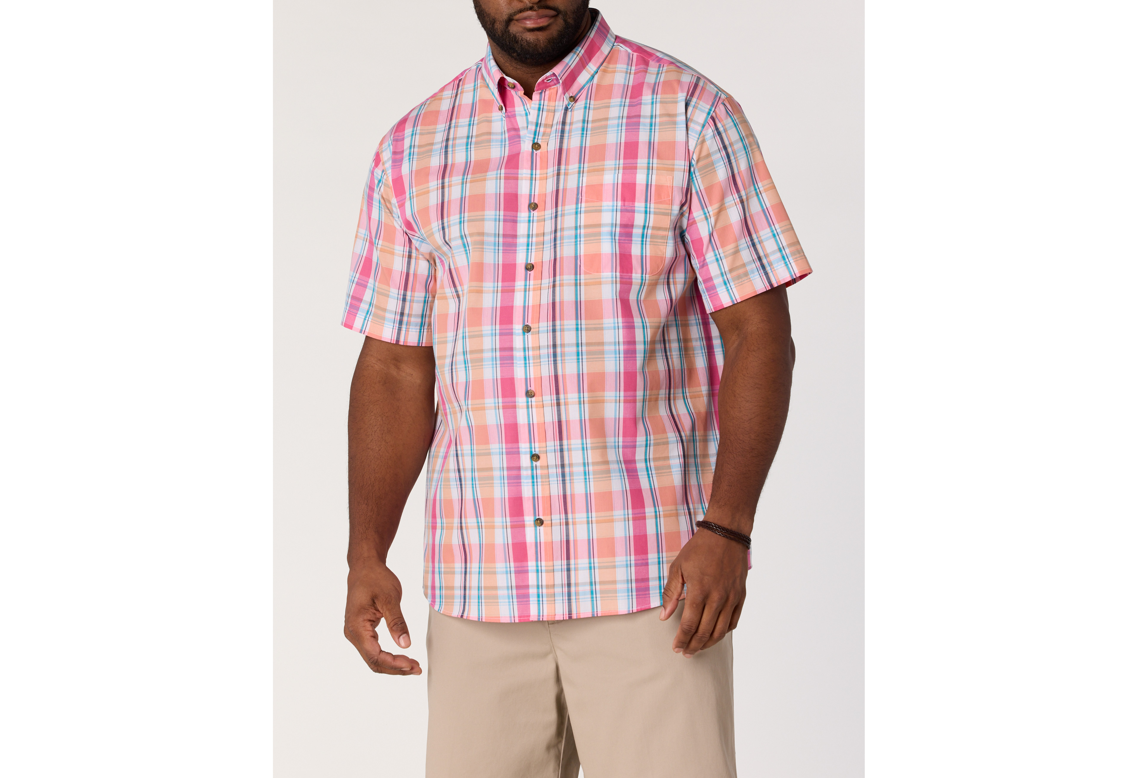 Easy-Care Medium Plaid Sport Shirt