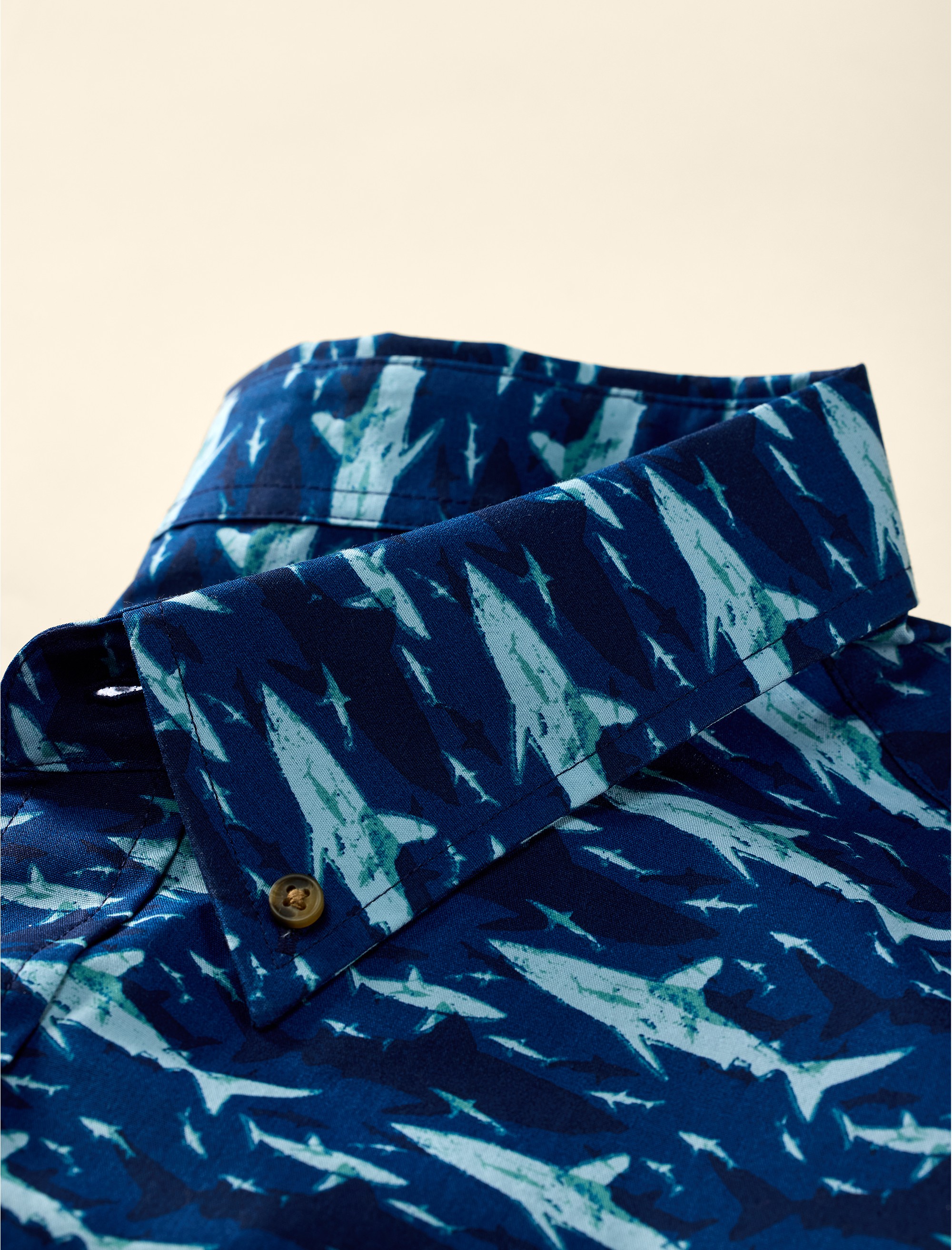 Easy-Care Shark Print Sport Shirt - thumbnail 3