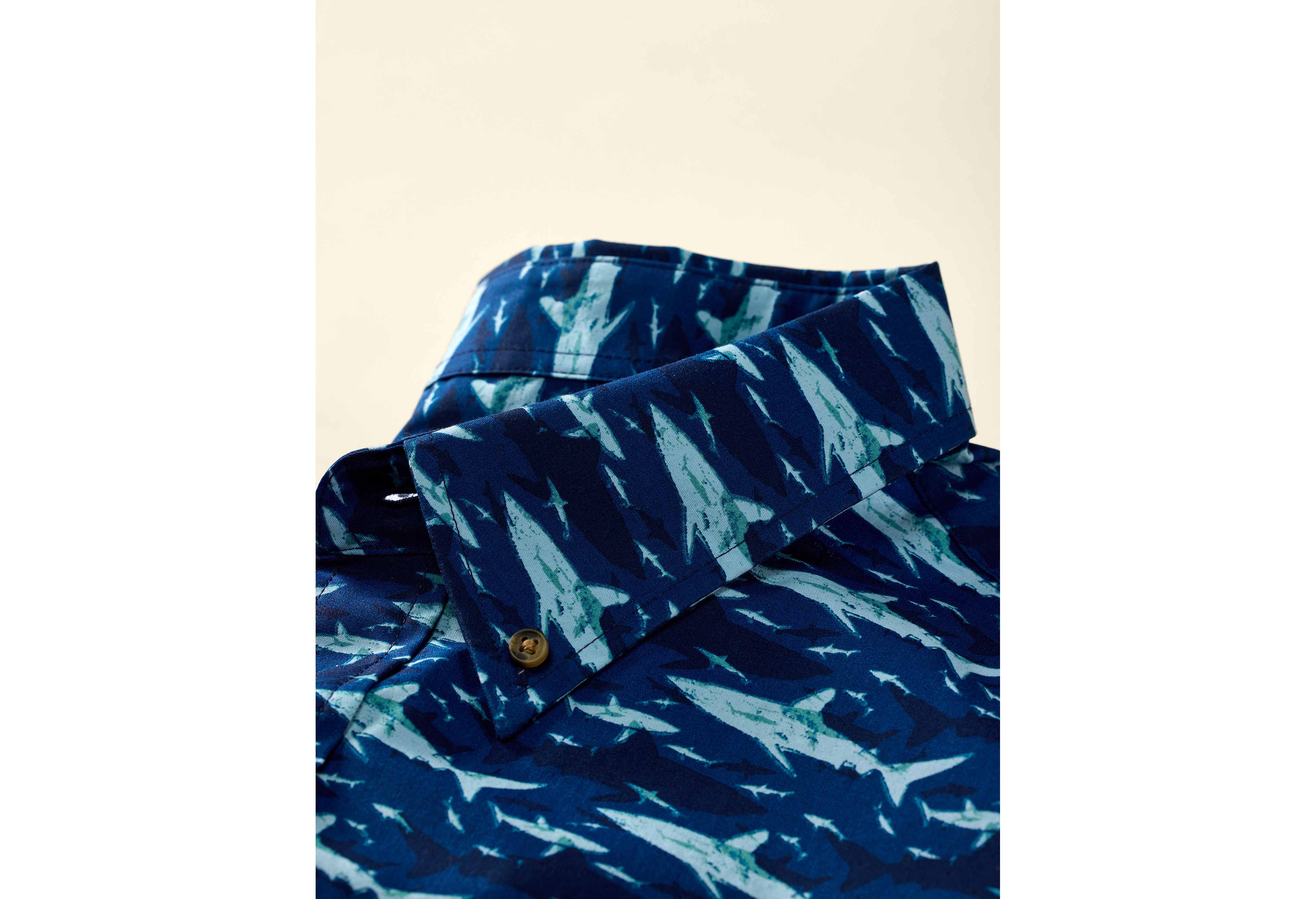 Easy-Care Shark Print Sport Shirt