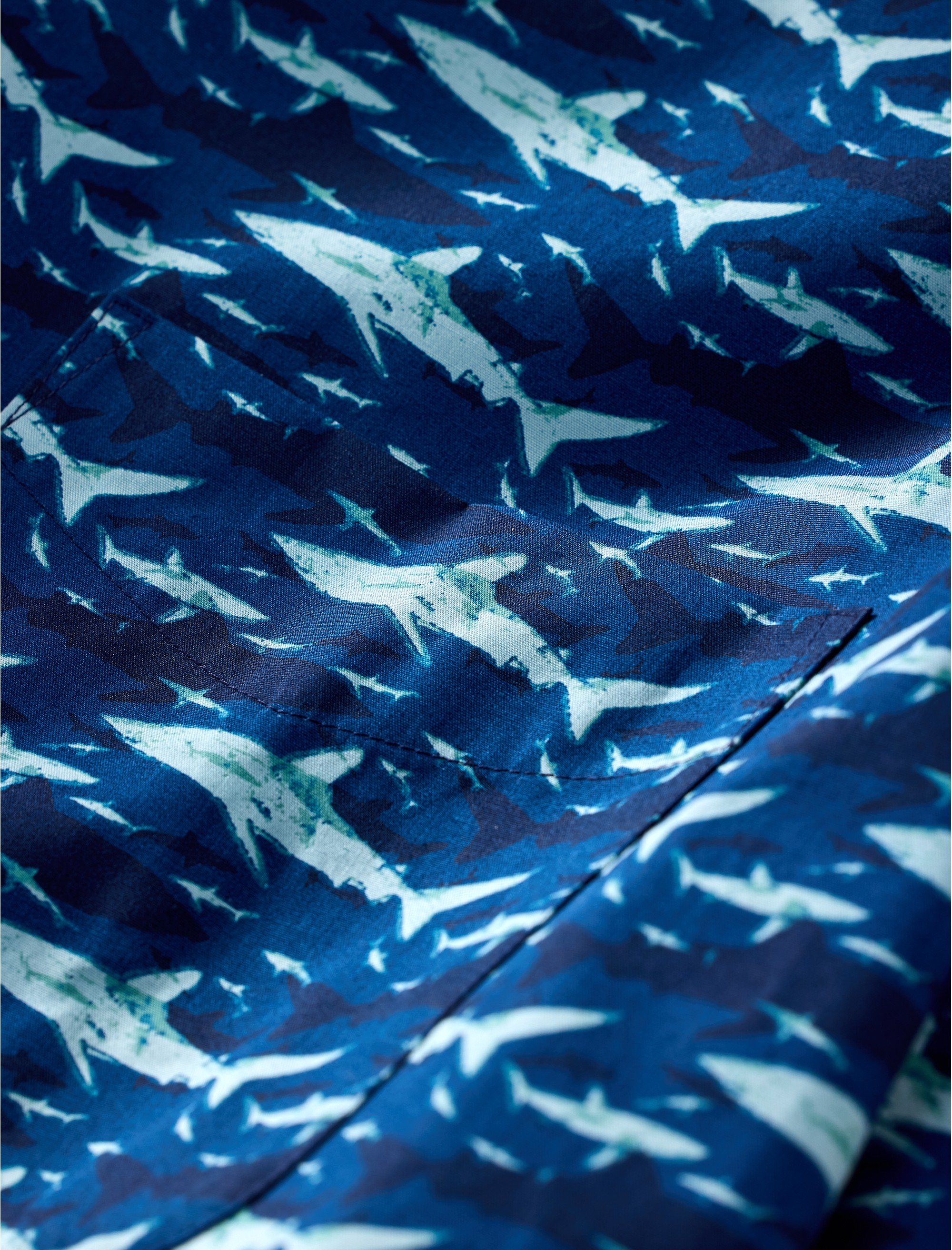 Easy-Care Shark Print Sport Shirt - thumbnail 4