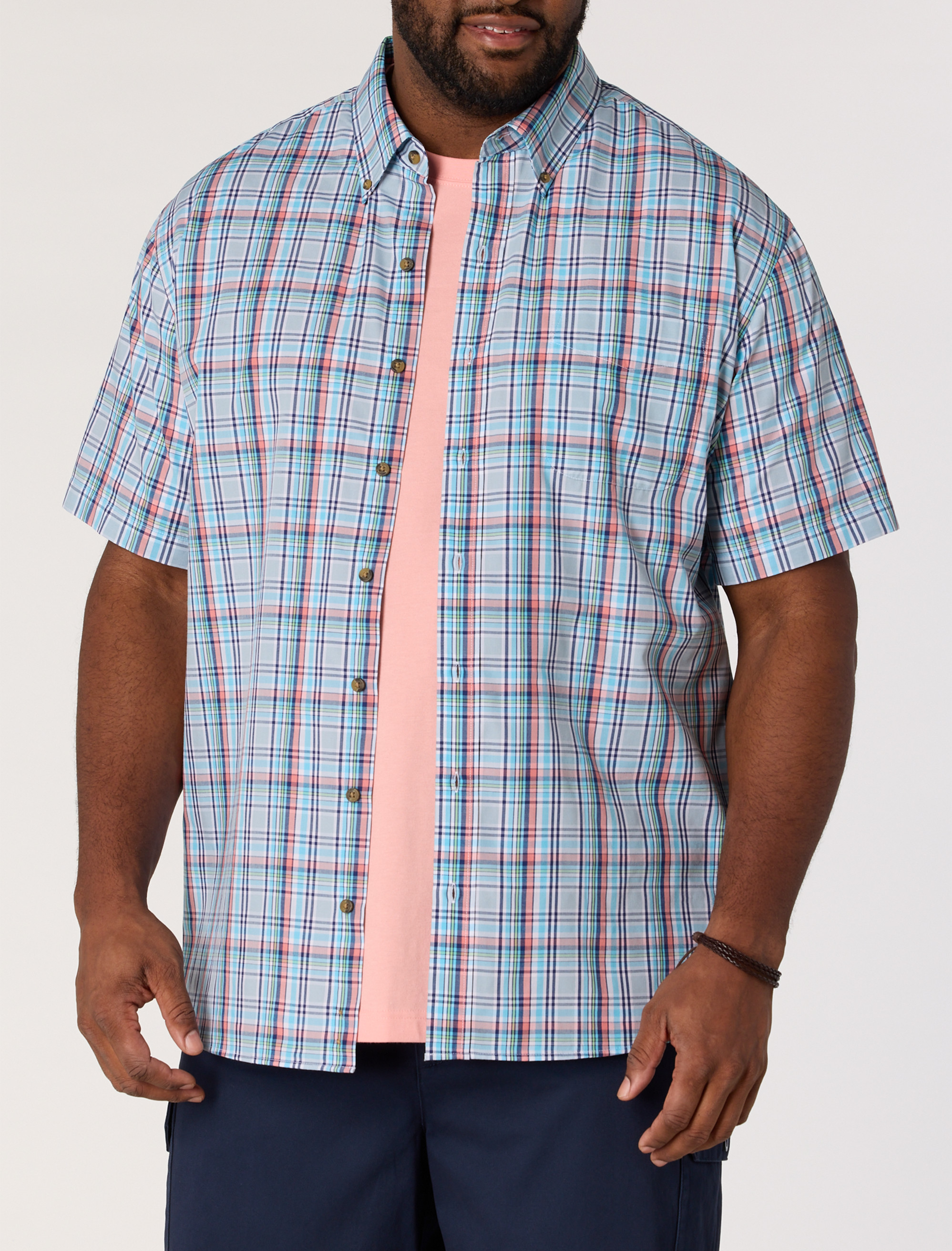 Easy-Care Medium Plaid Sport Shirt