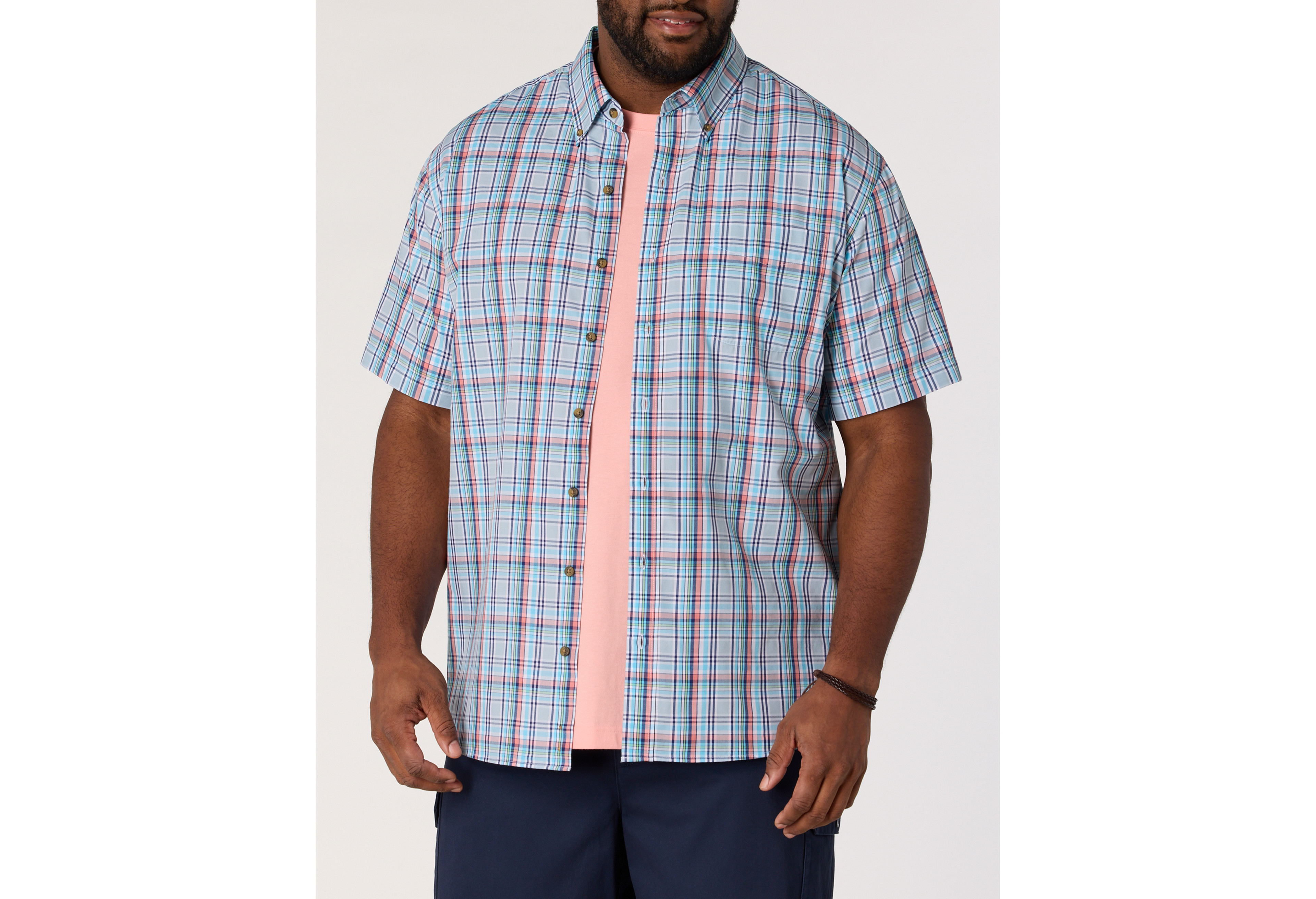 Easy-Care Medium Plaid Sport Shirt