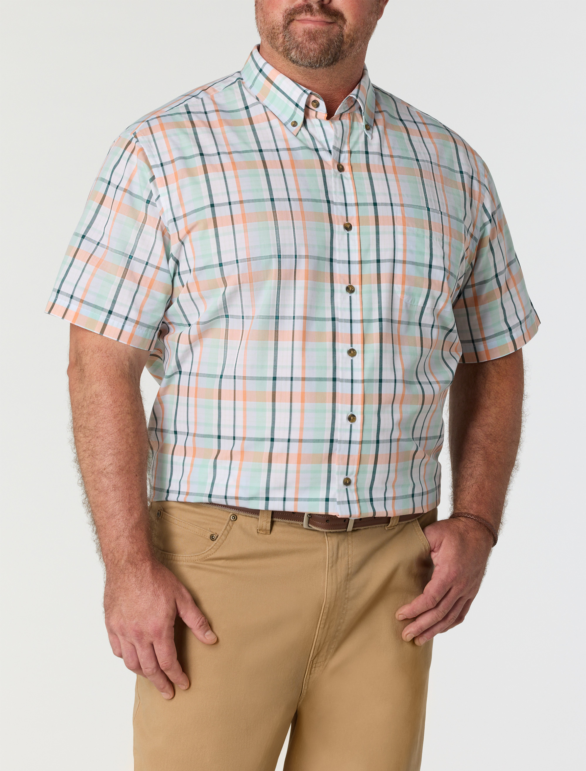 Easy-Care Large Plaid Sport Shirt