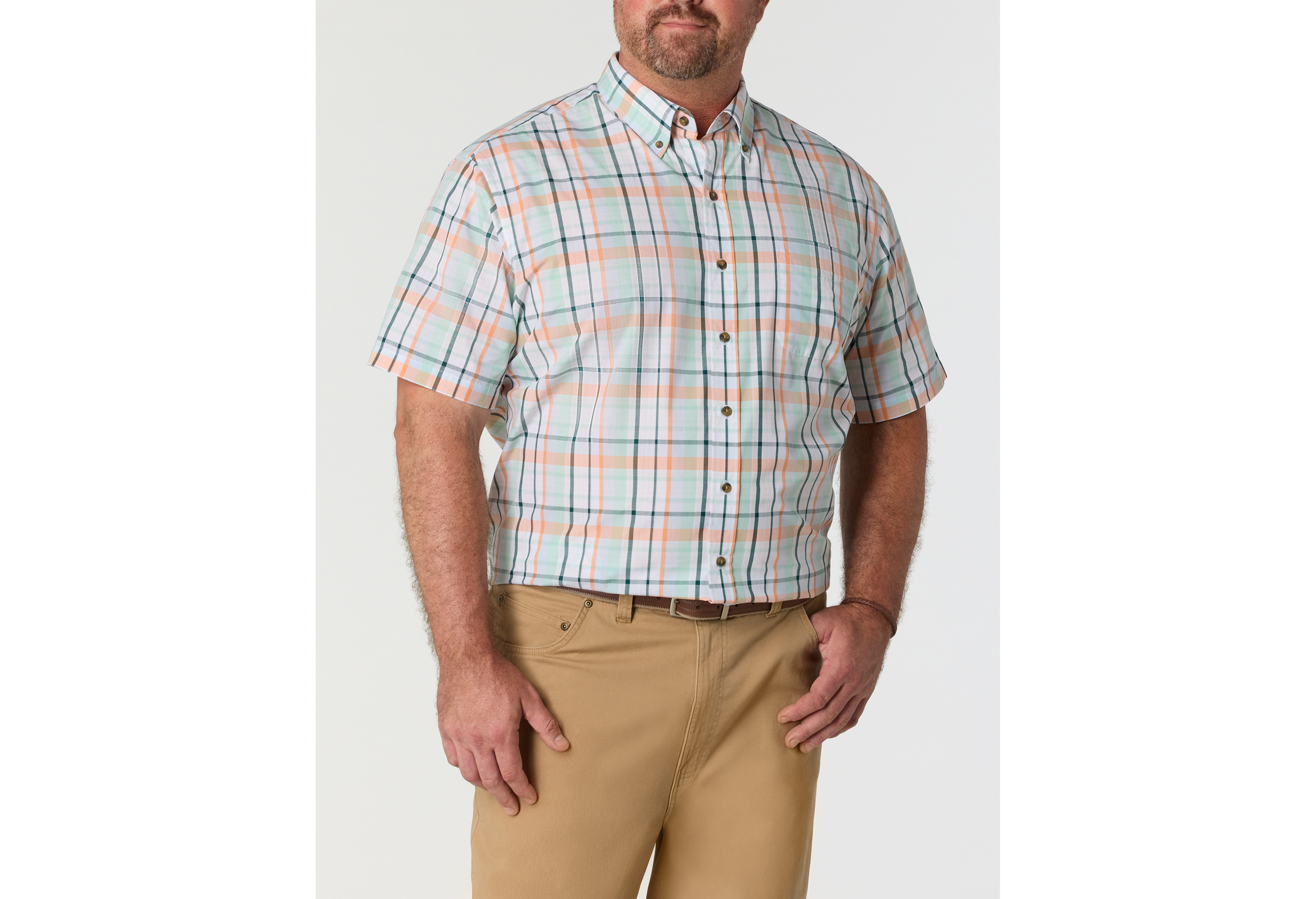 Easy-Care Large Plaid Sport Shirt