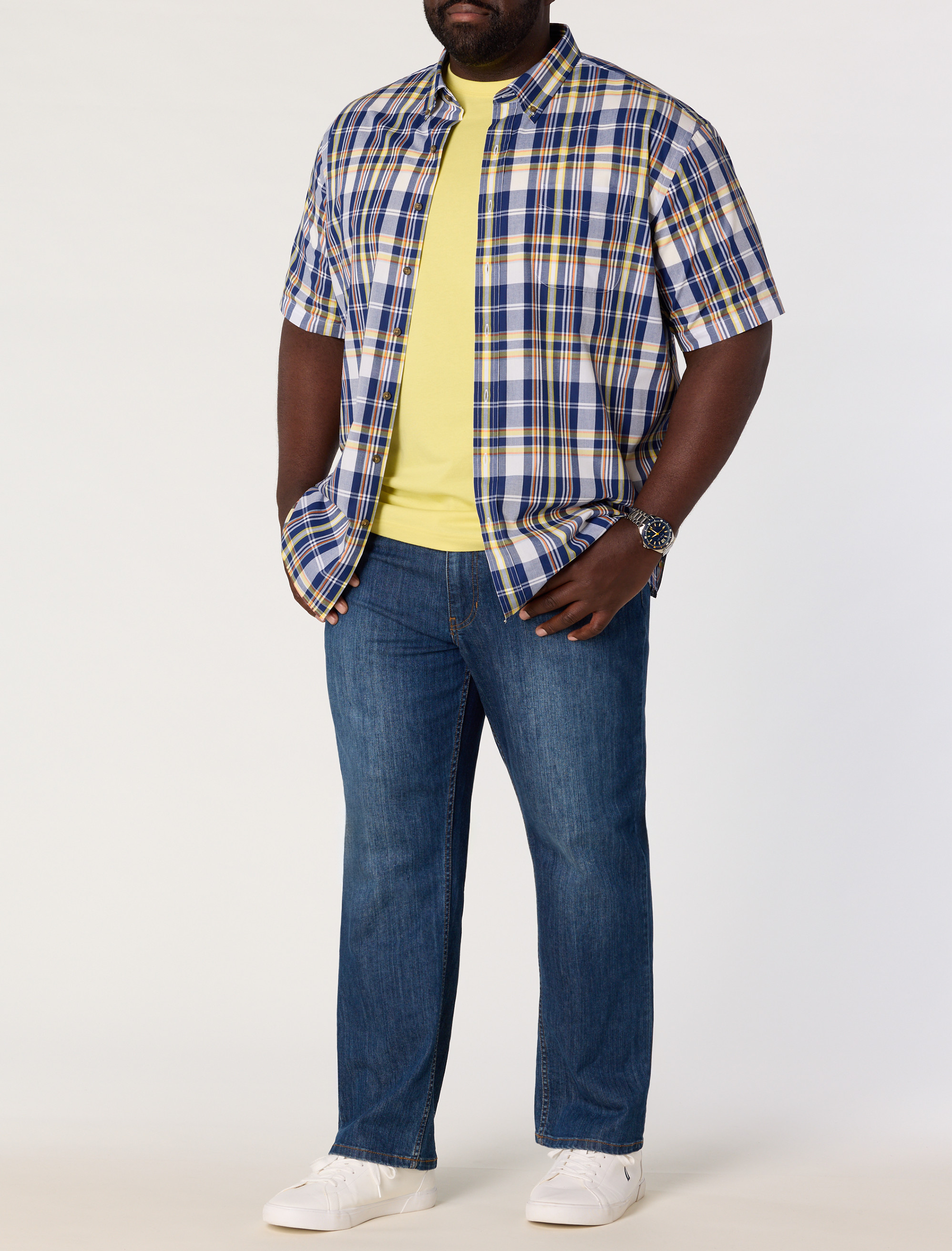 Easy-Care Medium Plaid Sport Shirt