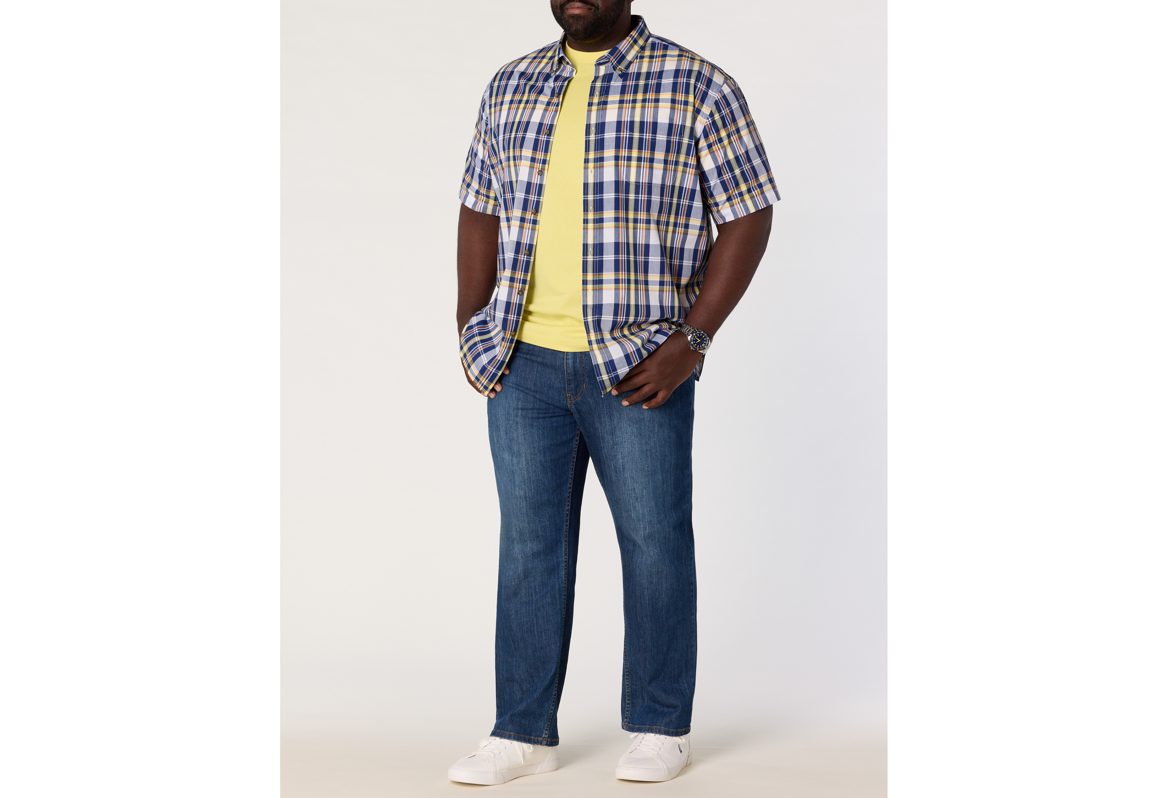Easy-Care Medium Plaid Sport Shirt
