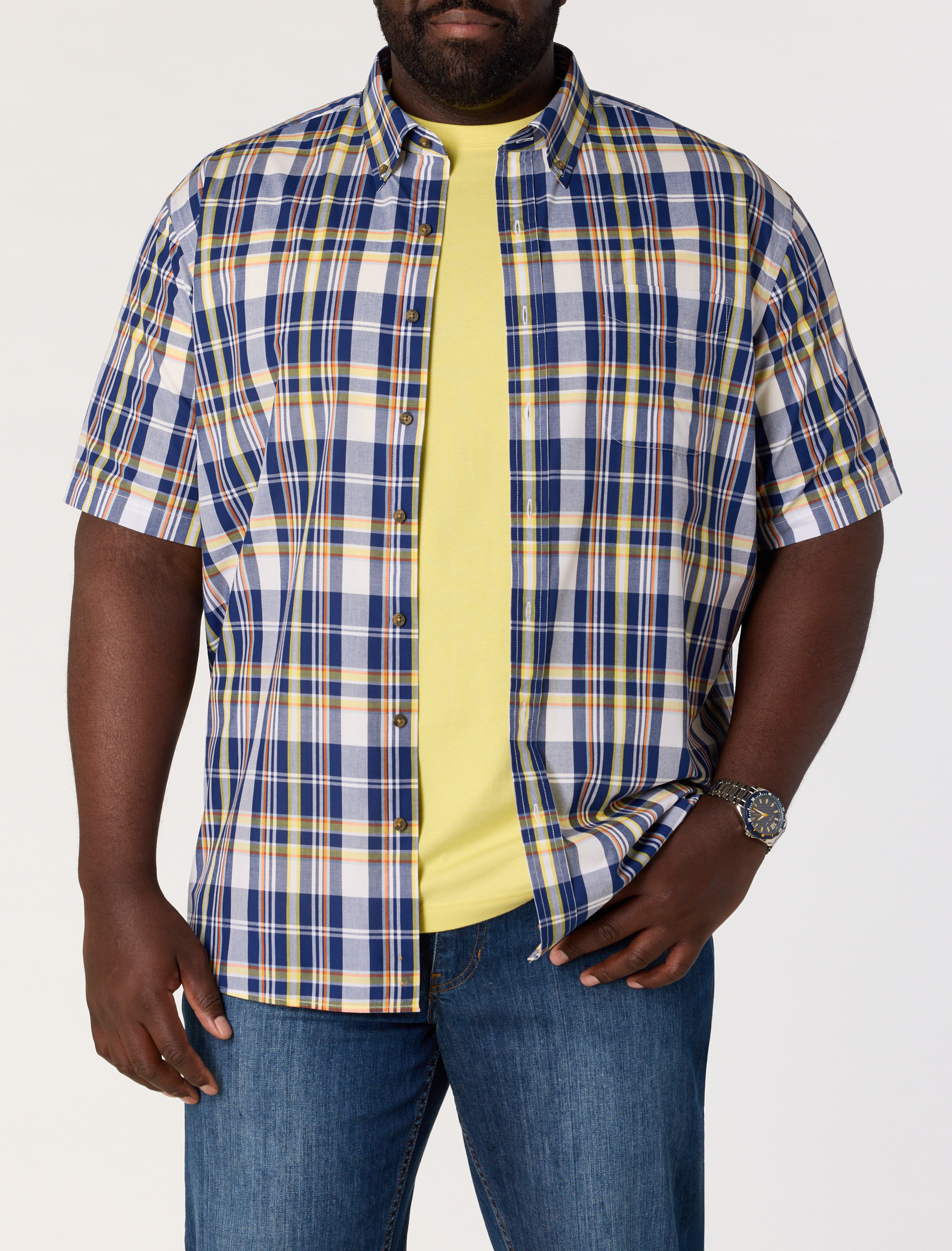 Easy-Care Medium Plaid Sport Shirt
