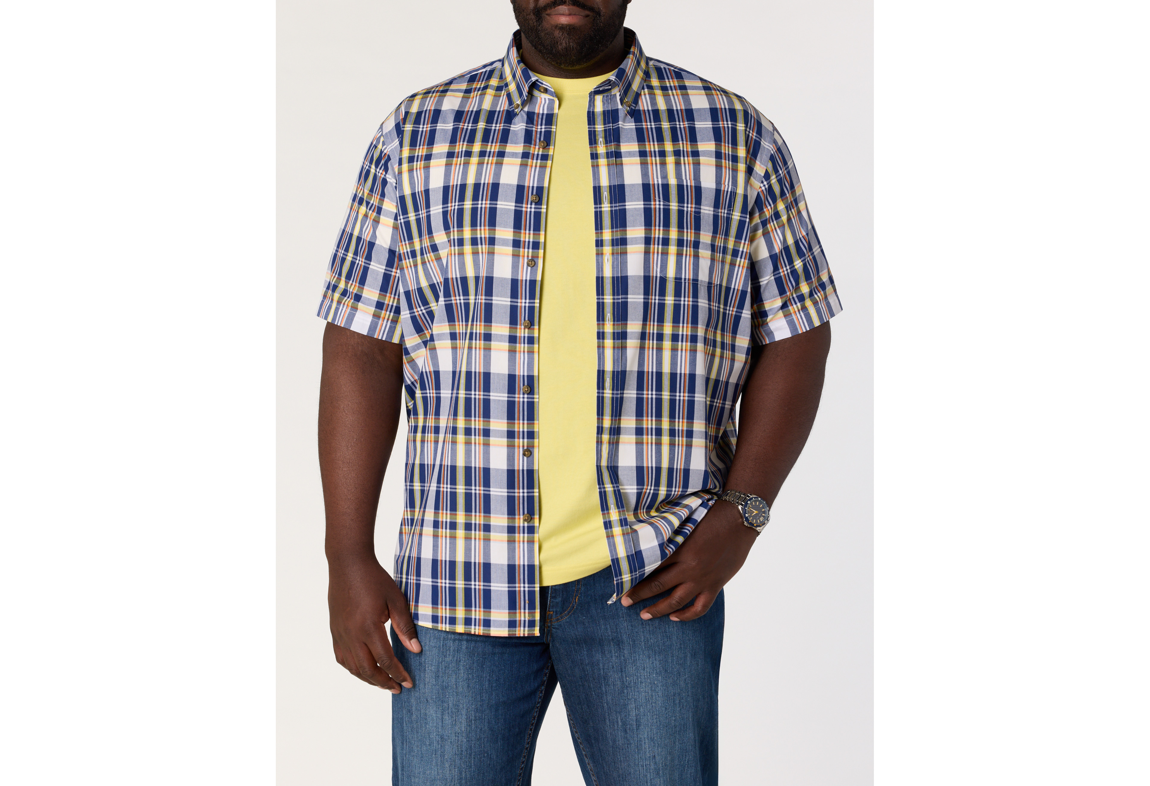 Easy-Care Medium Plaid Sport Shirt