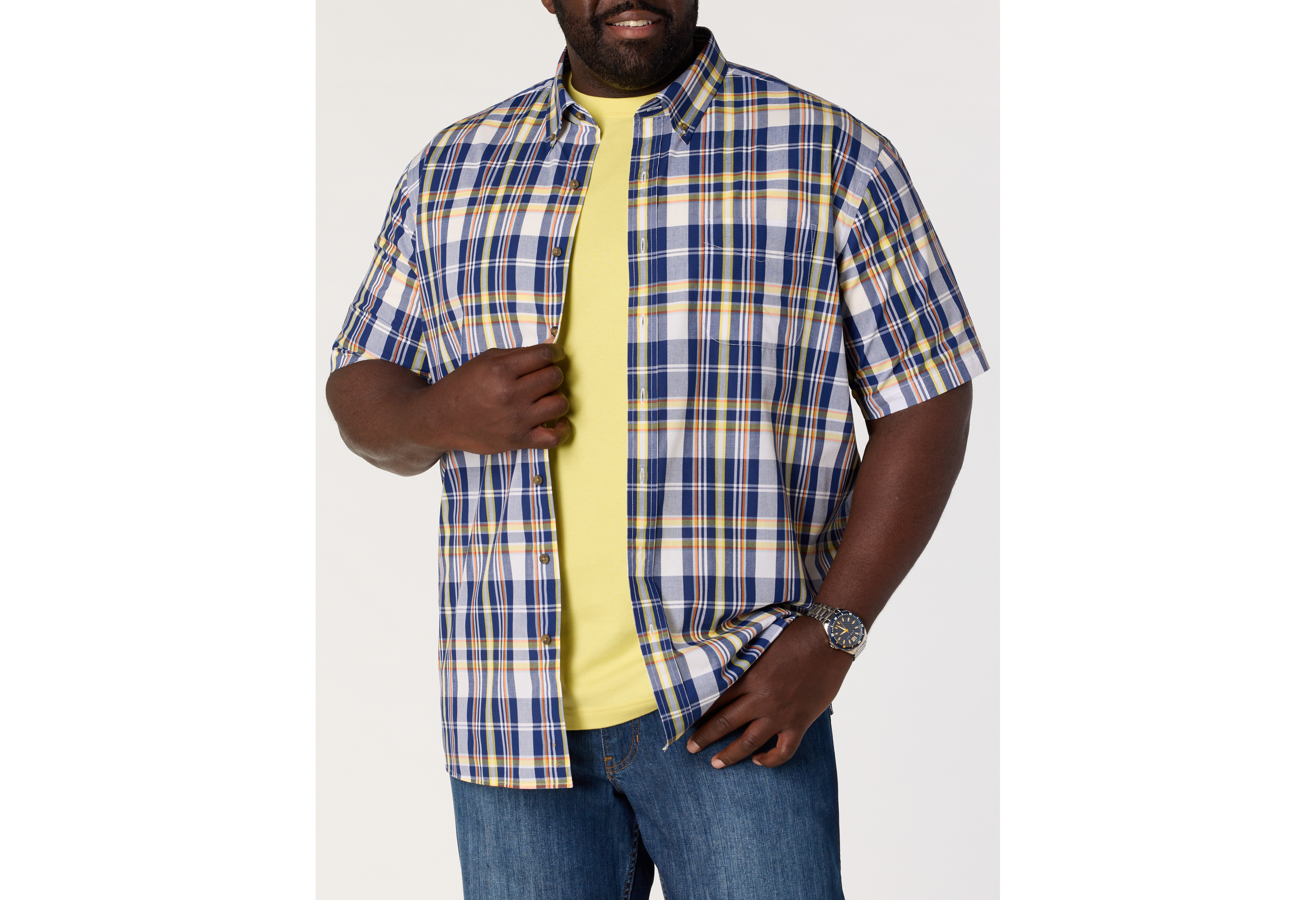 Easy-Care Medium Plaid Sport Shirt