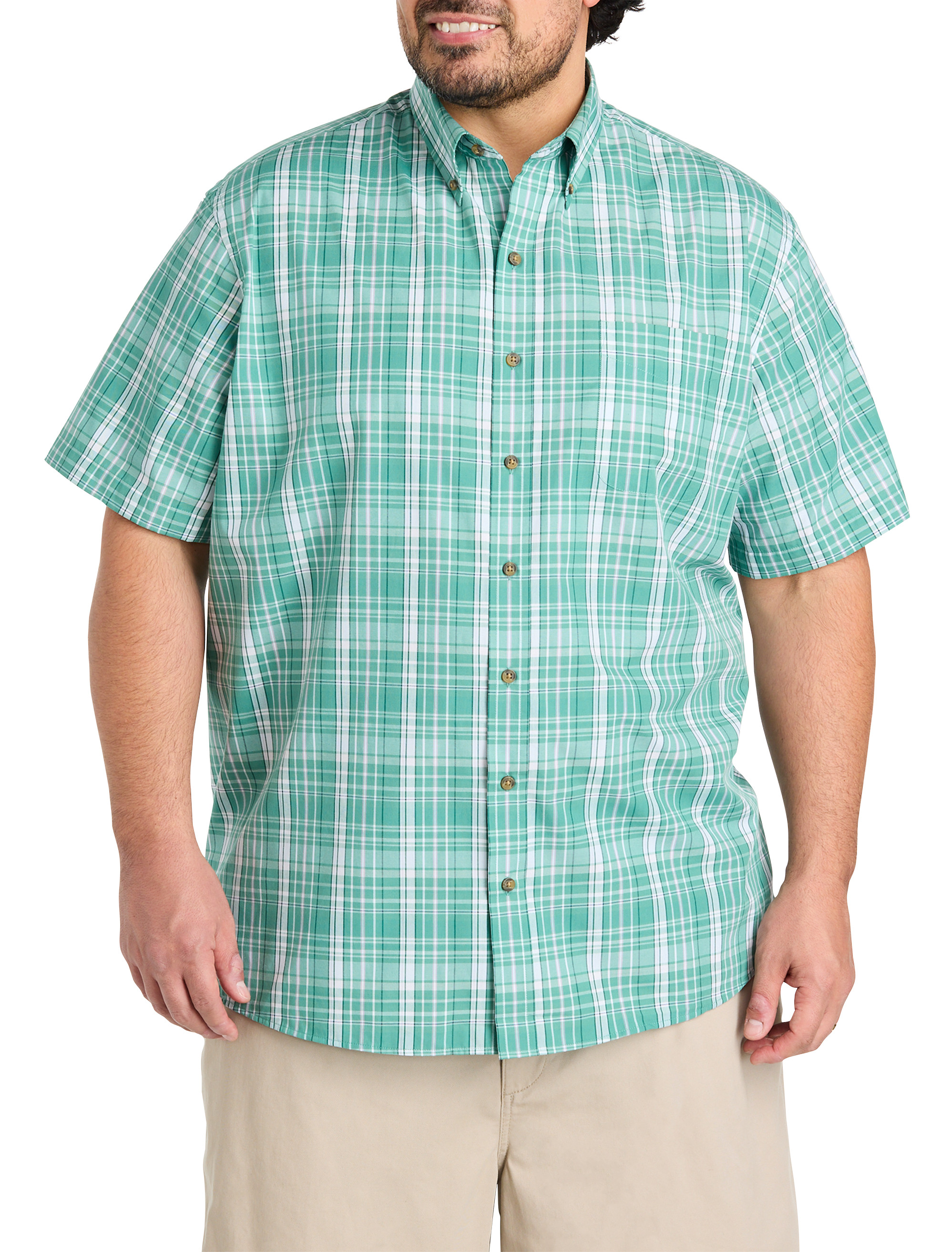 Easy-Care Large Plaid Sport Shirt