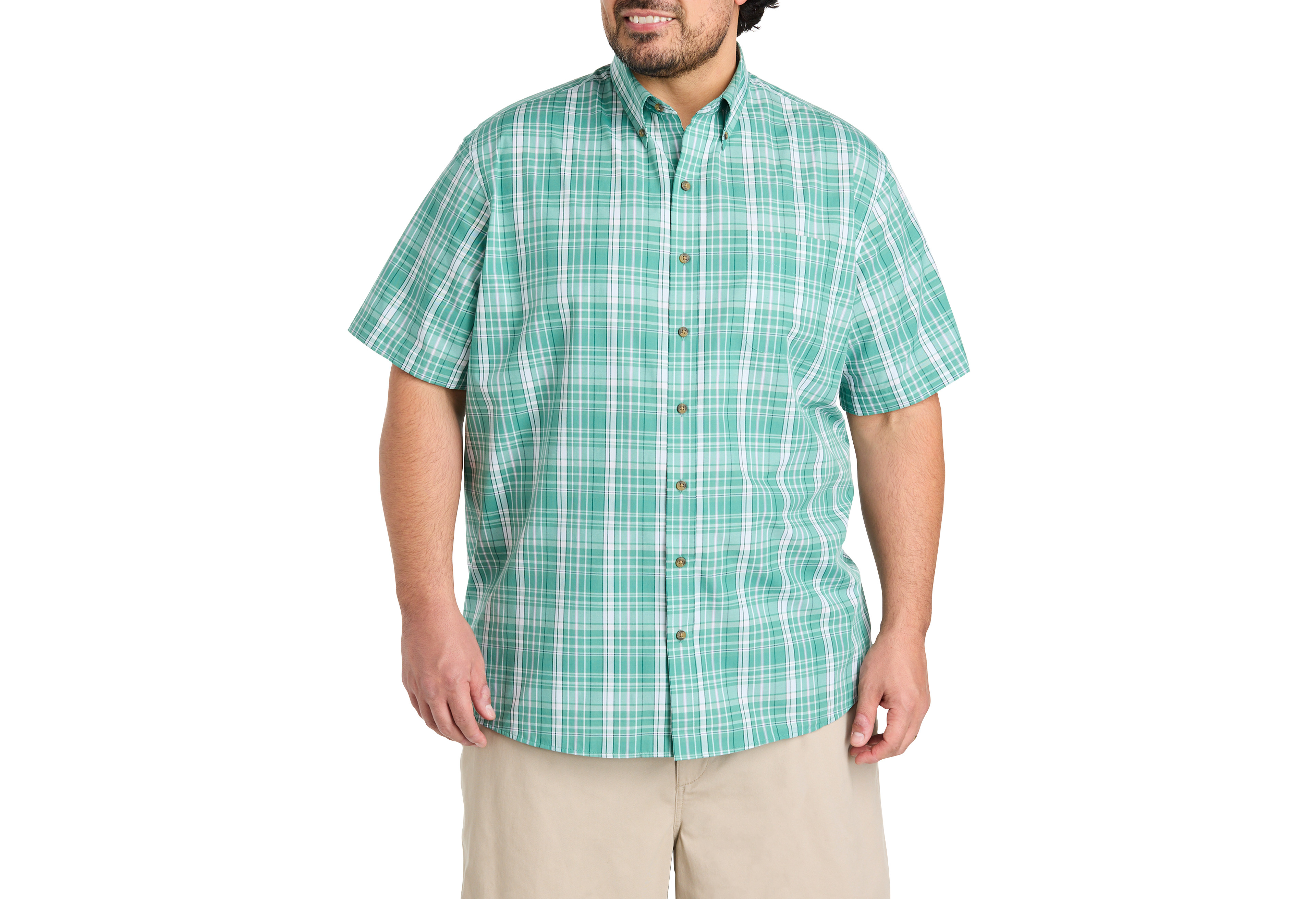 Easy-Care Large Plaid Sport Shirt