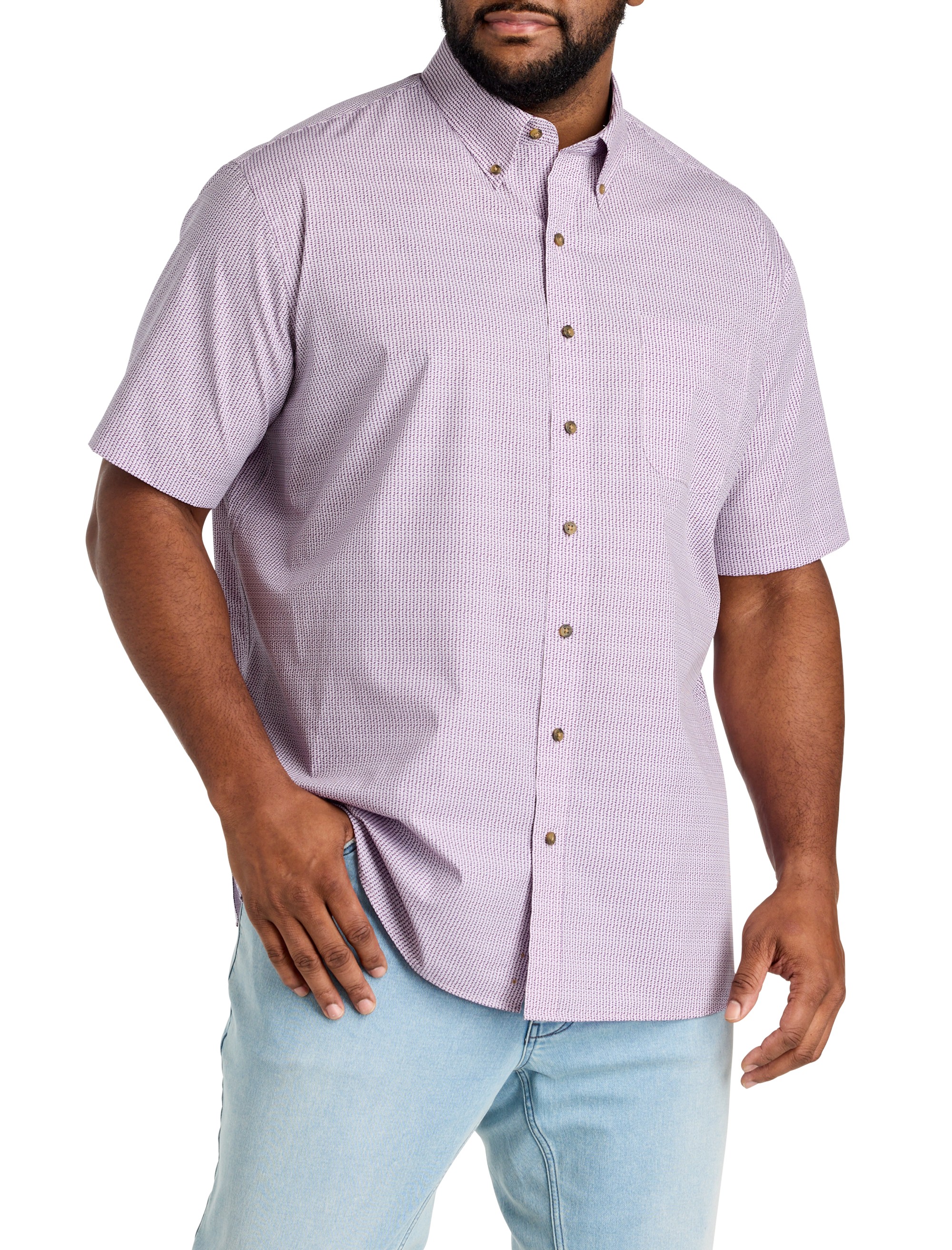 Easy-Care Geometric Print Sport Shirt