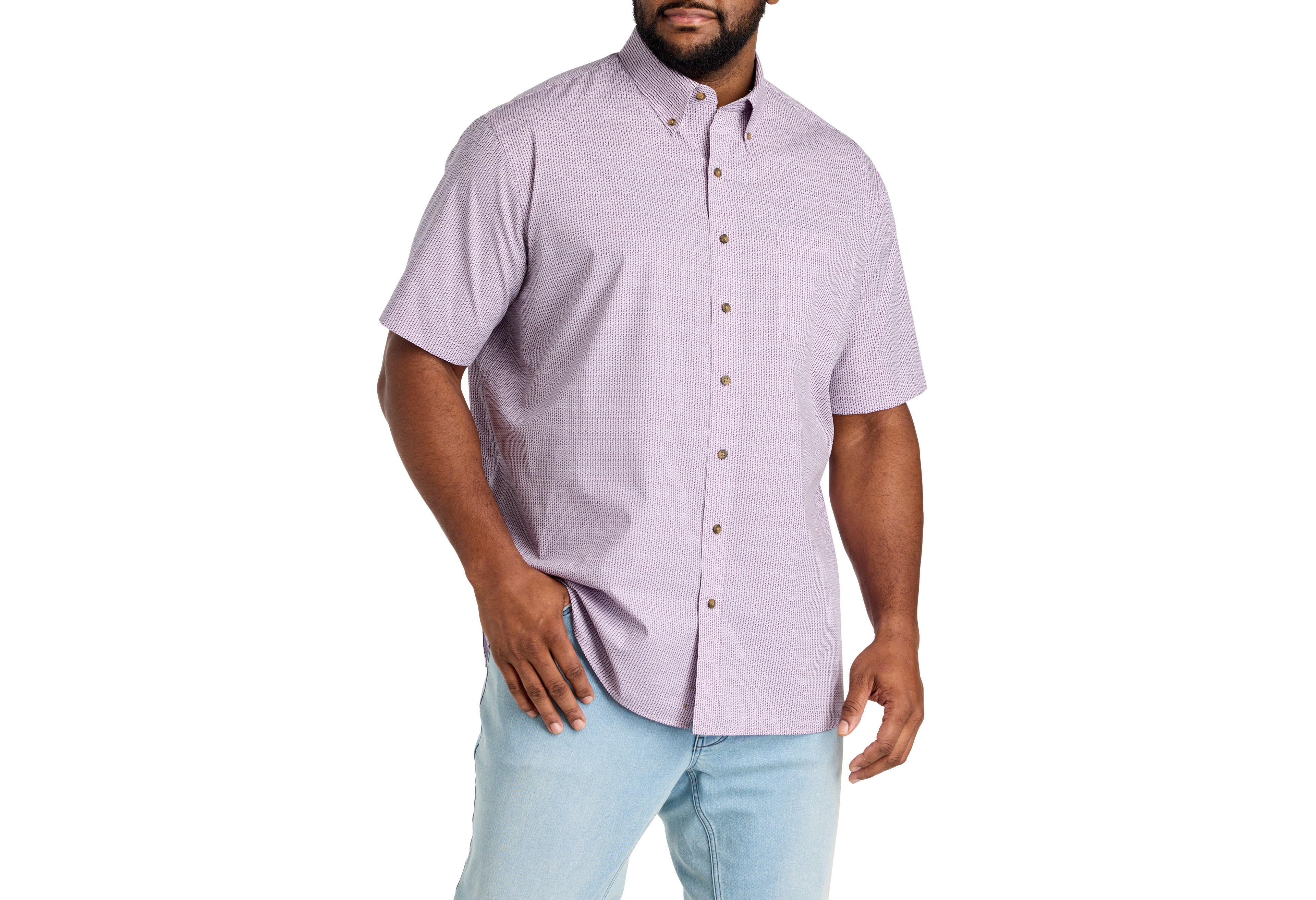 Easy-Care Geometric Print Sport Shirt