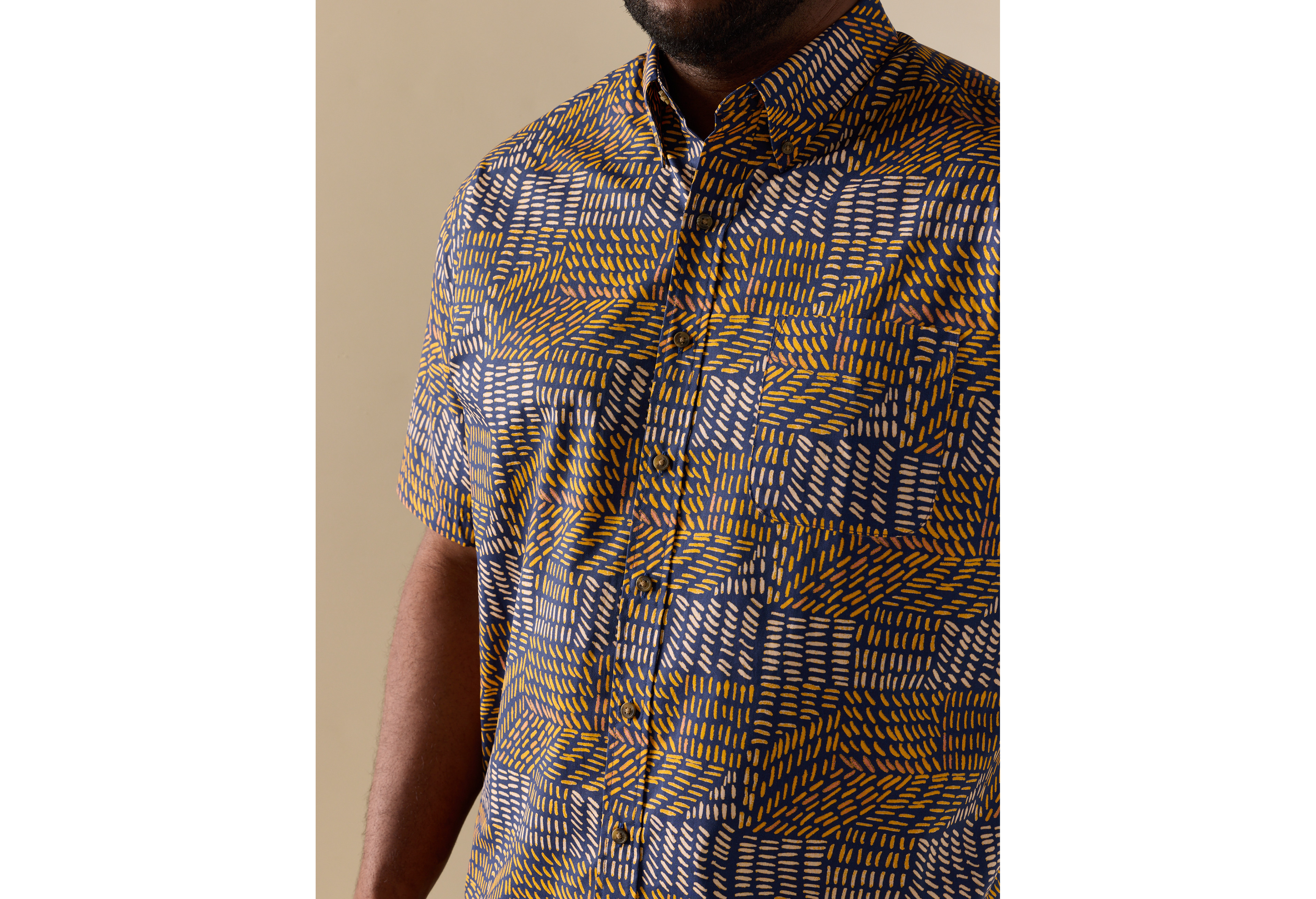 Easy-Care Geometric Print Sport Shirt