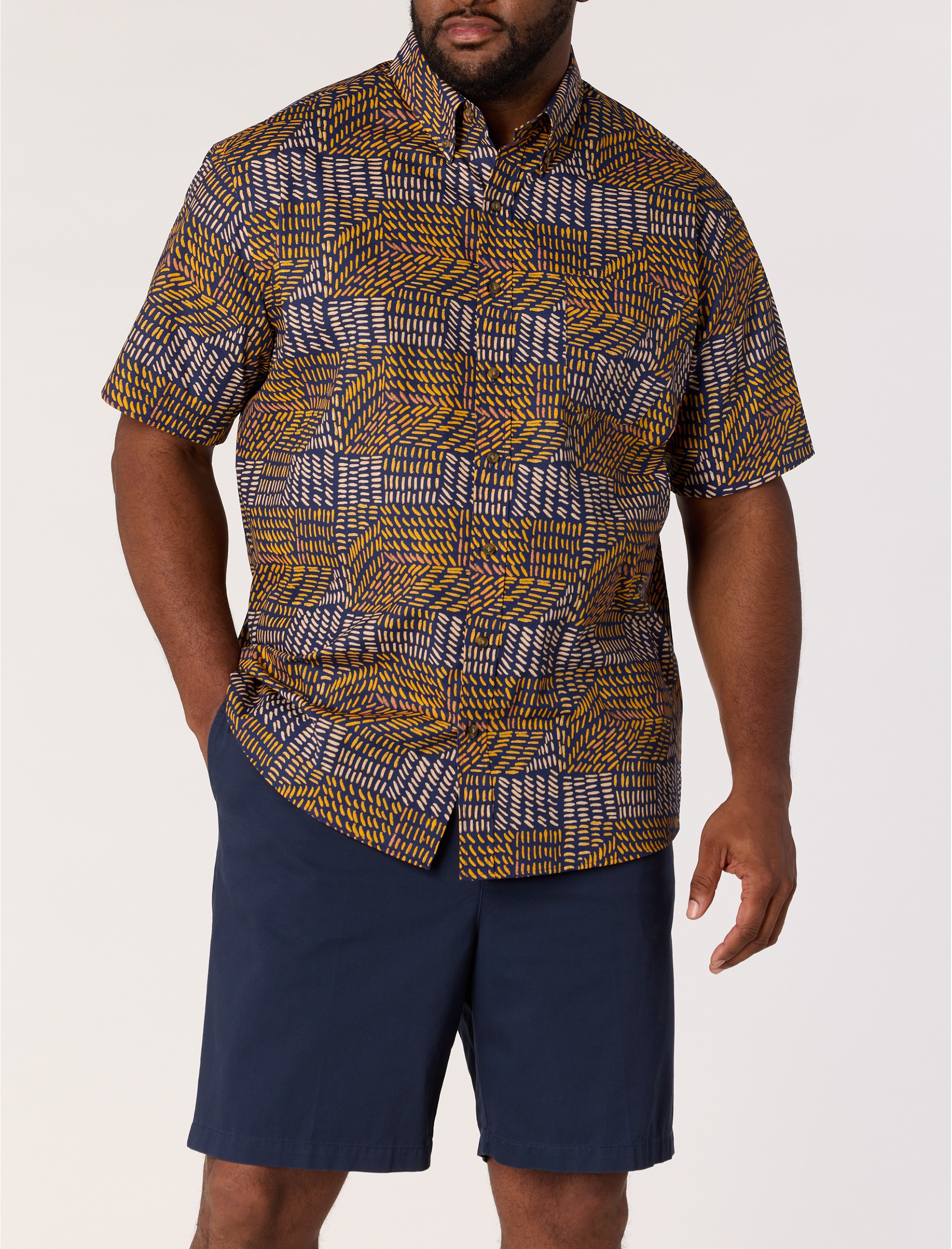 Easy-Care Geometric Print Sport Shirt - thumbnail 3