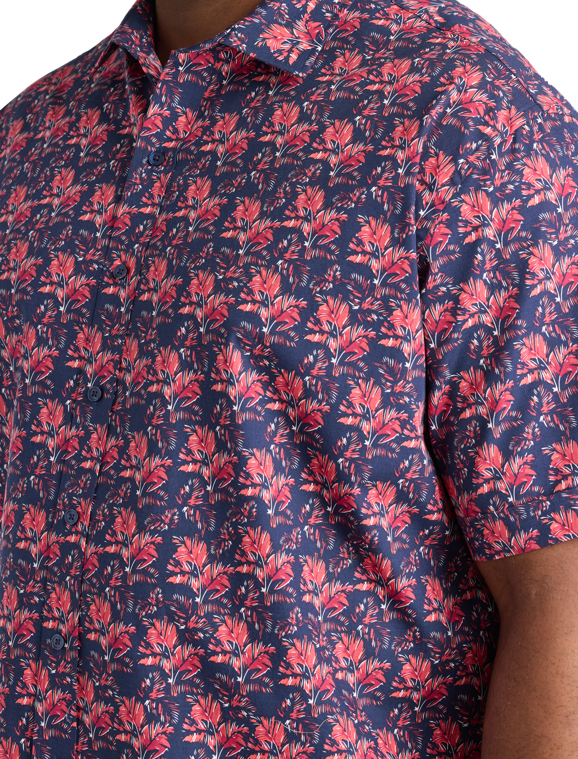 Sketch Leaf Print Sport Shirt