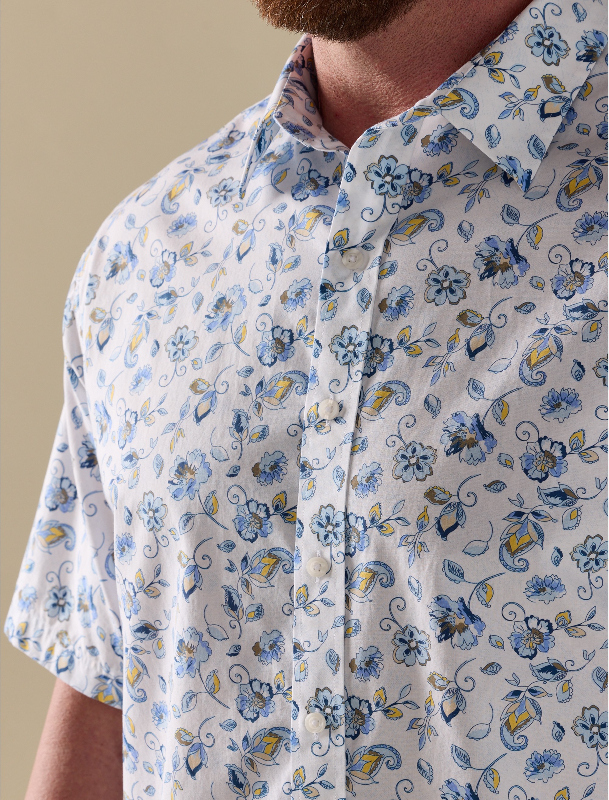 Sketch Leaf Print Sport Shirt - thumbnail 2