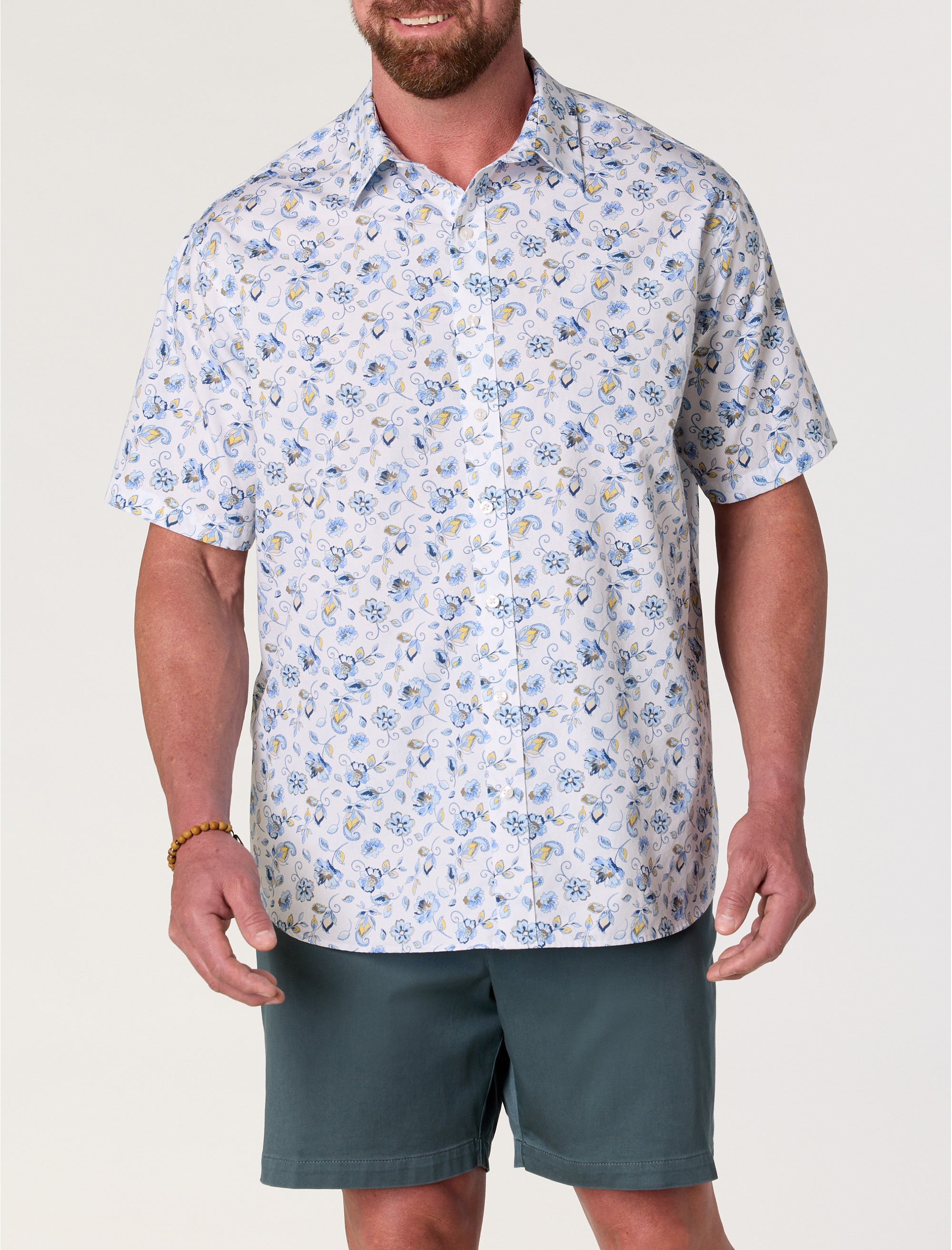 Sketch Leaf Print Sport Shirt - thumbnail 3