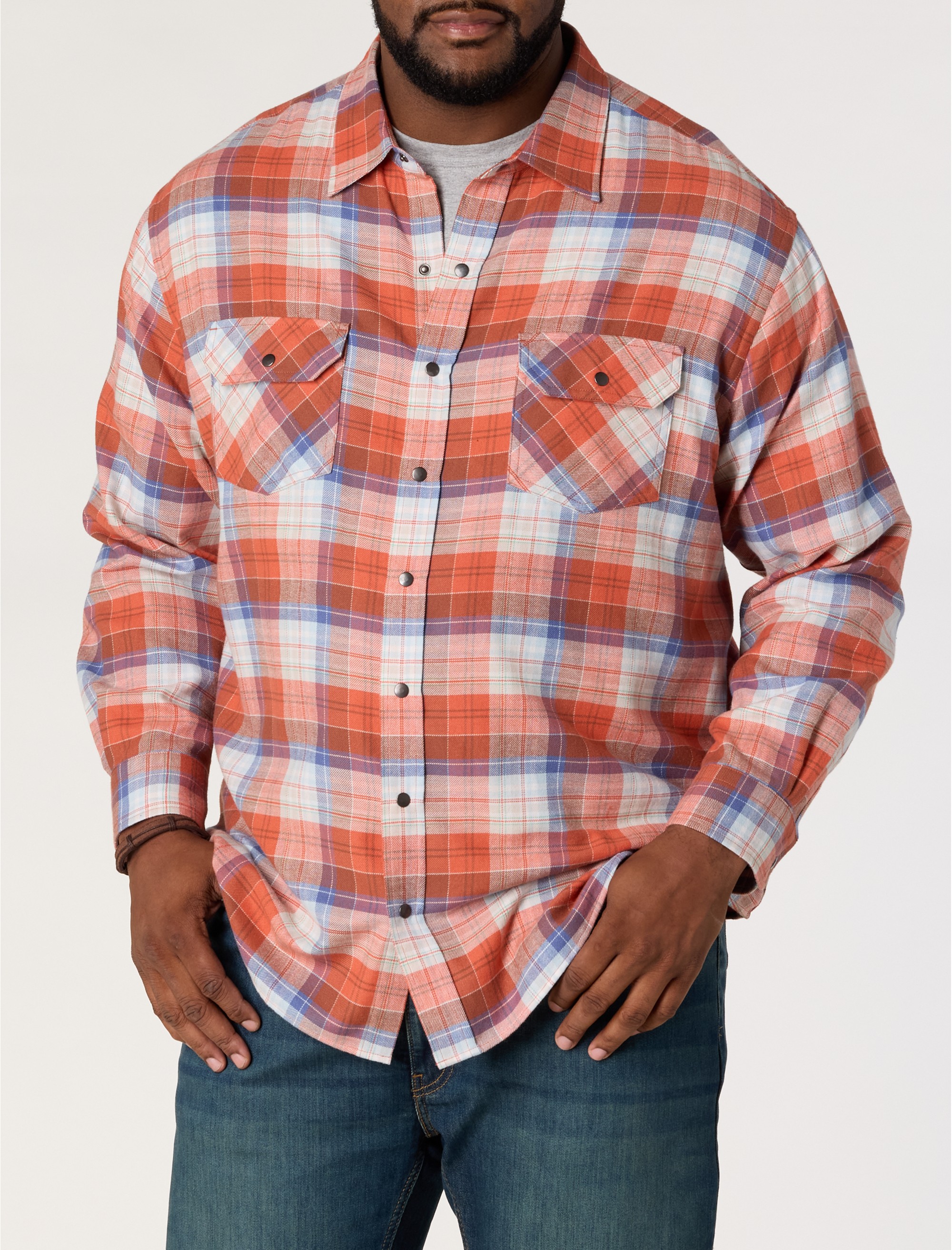 Large Plaid Flannel Sport Shirt - thumbnail 2