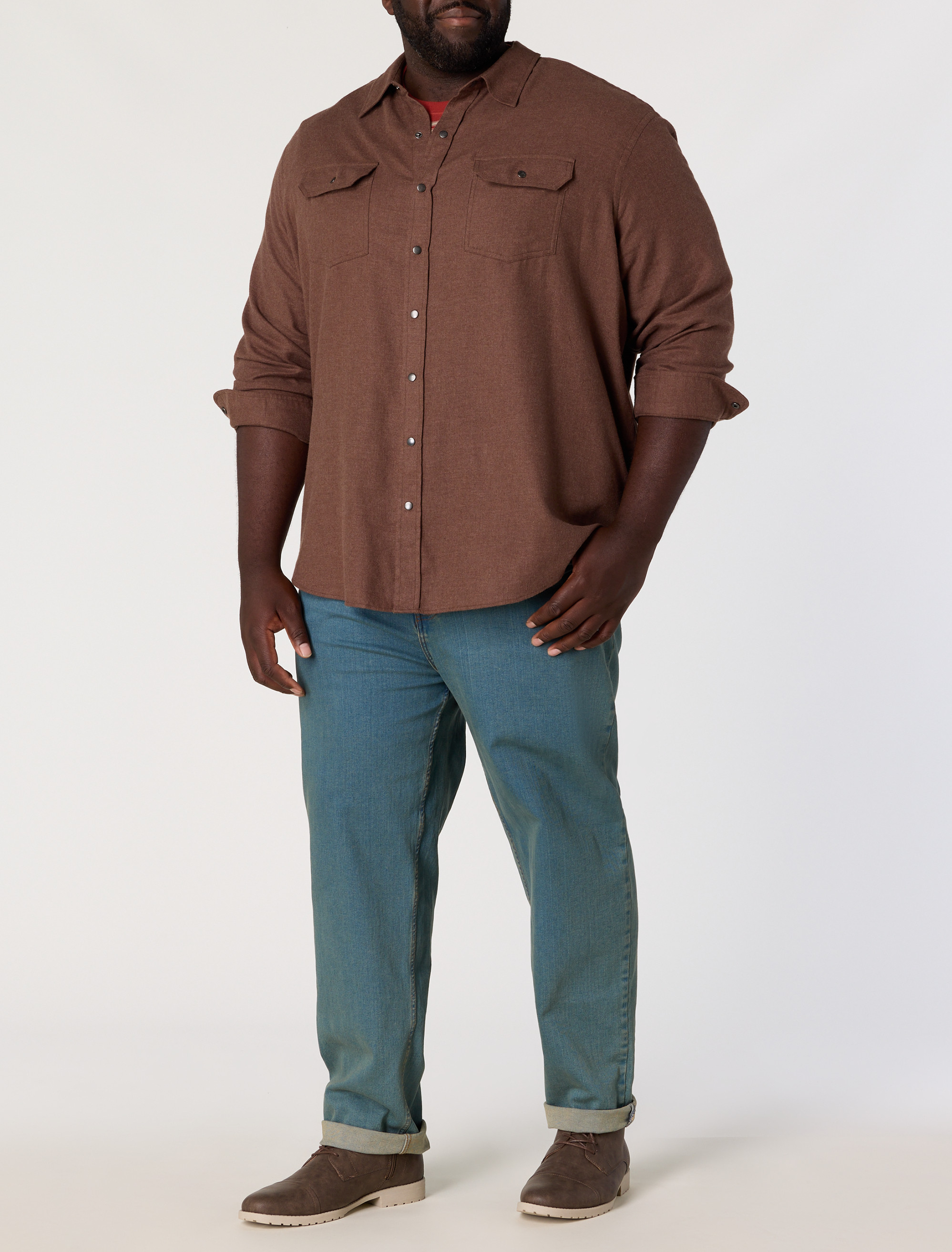 Solid Flannel Sport Shirt