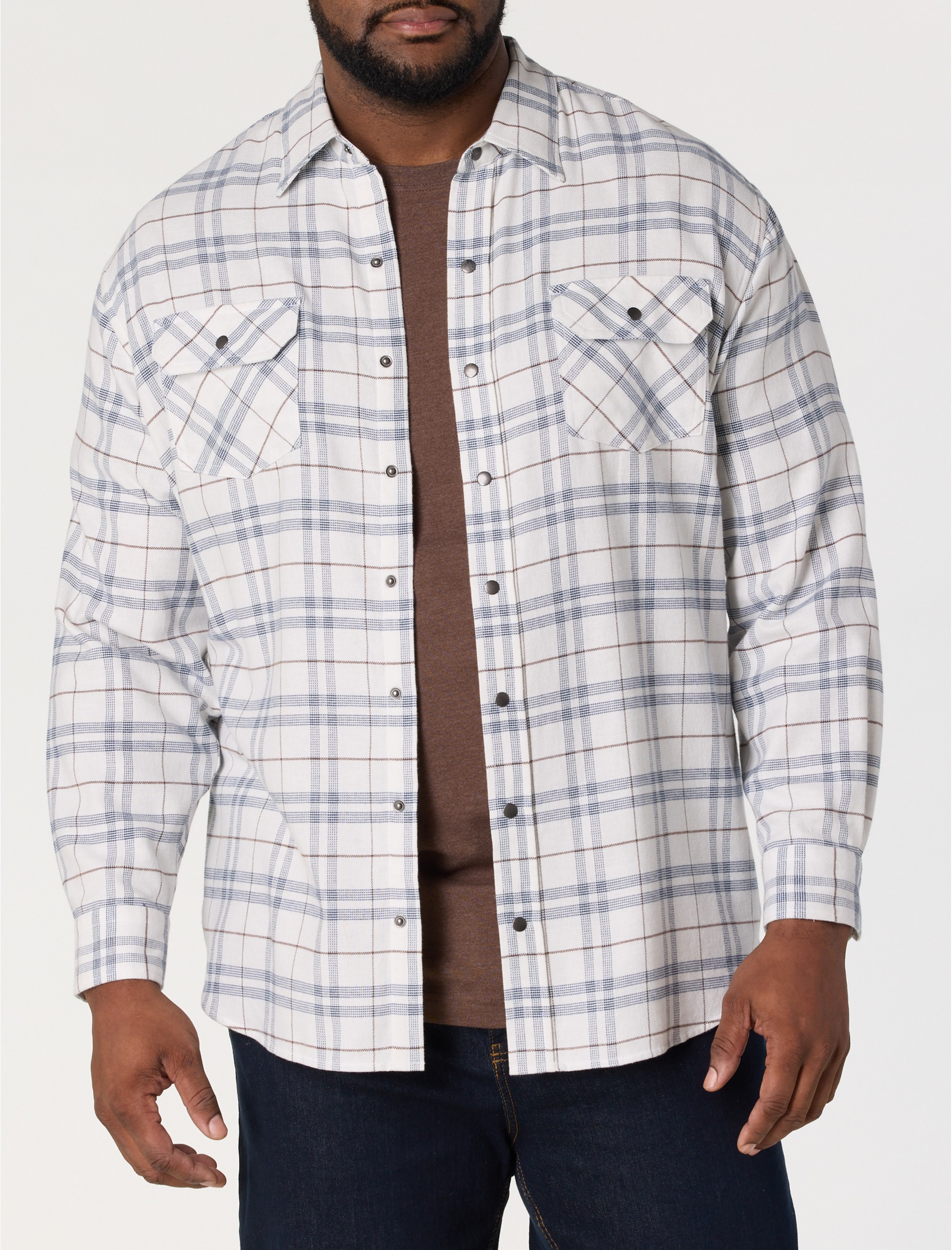 Large Plaid Flannel Sport Shirt - thumbnail 2