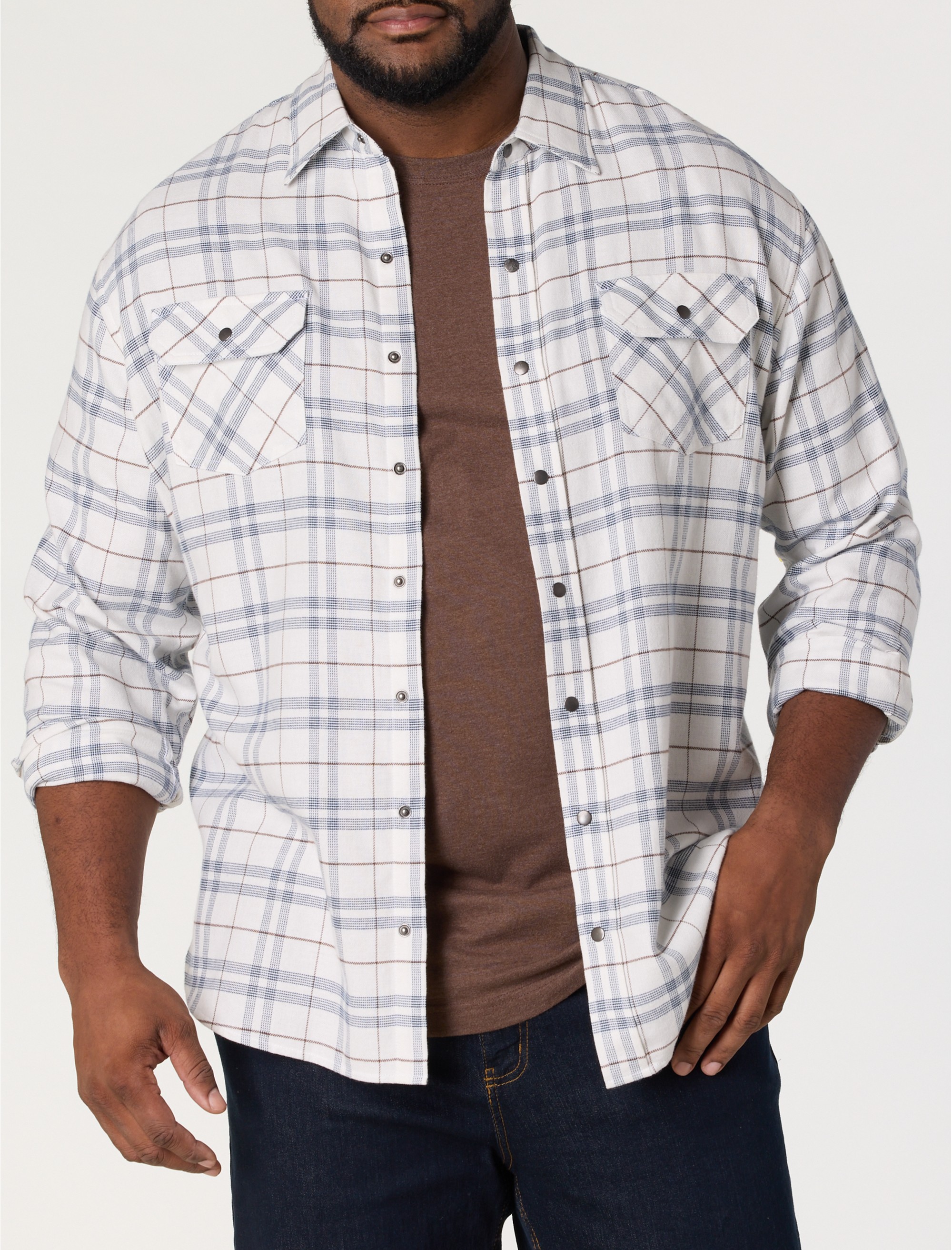 Large Plaid Flannel Sport Shirt
