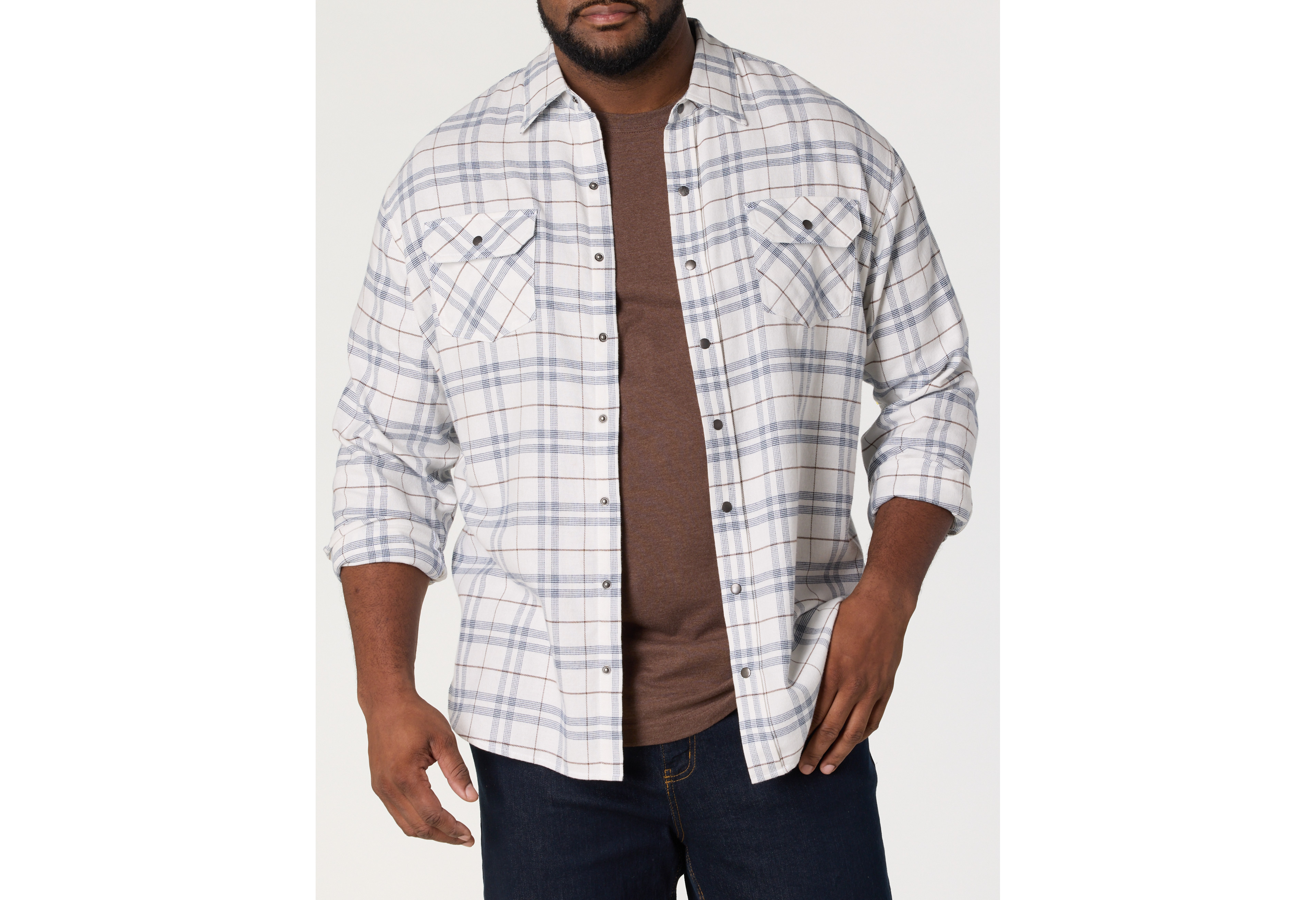 Large Plaid Flannel Sport Shirt