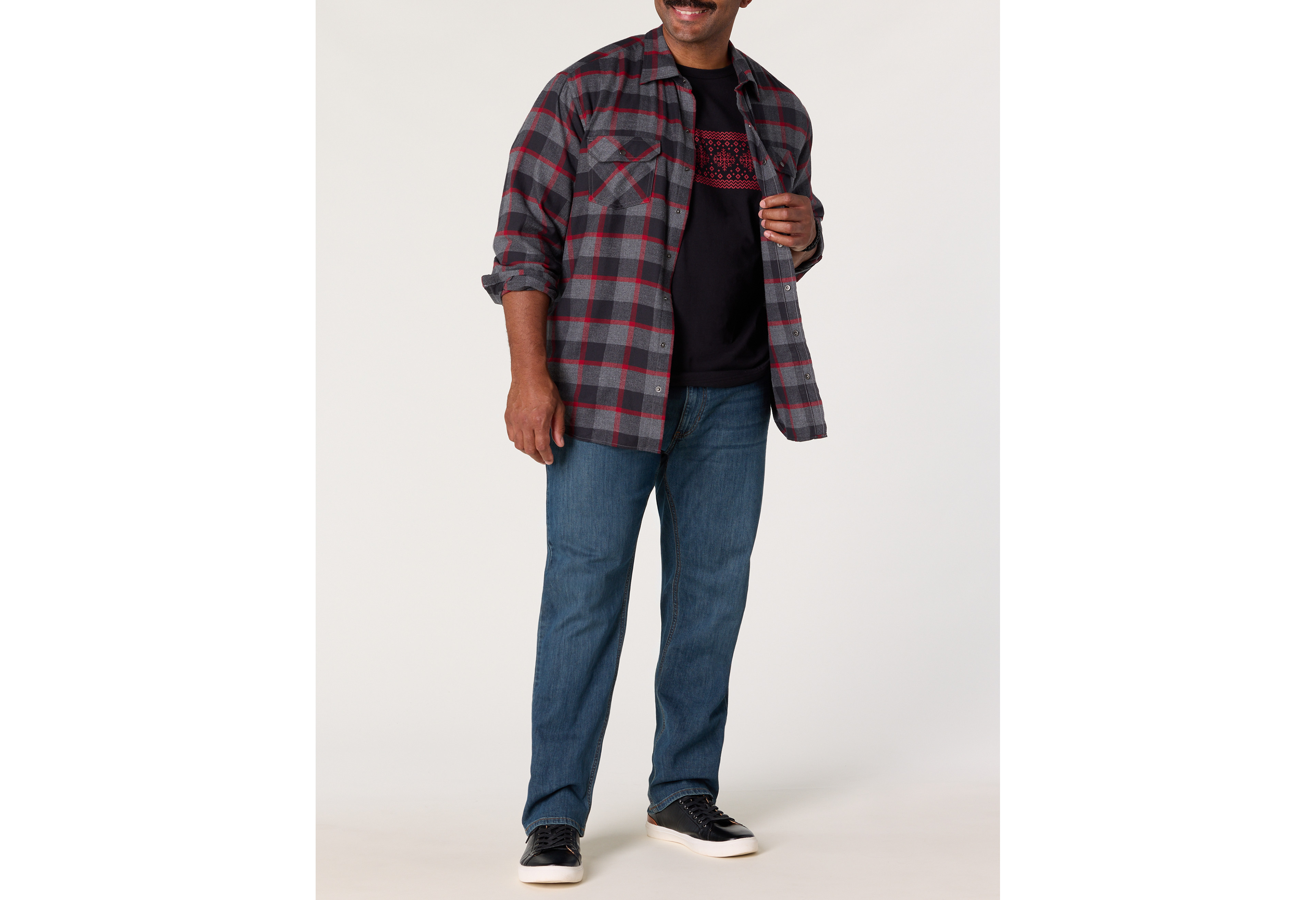 Large Check Flannel Sport Shirt