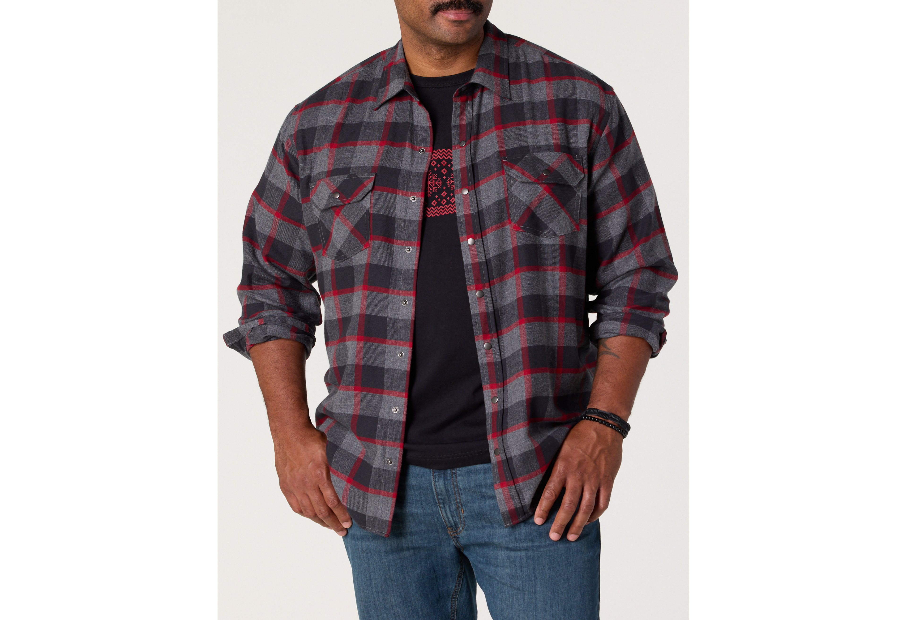 Large Check Flannel Sport Shirt