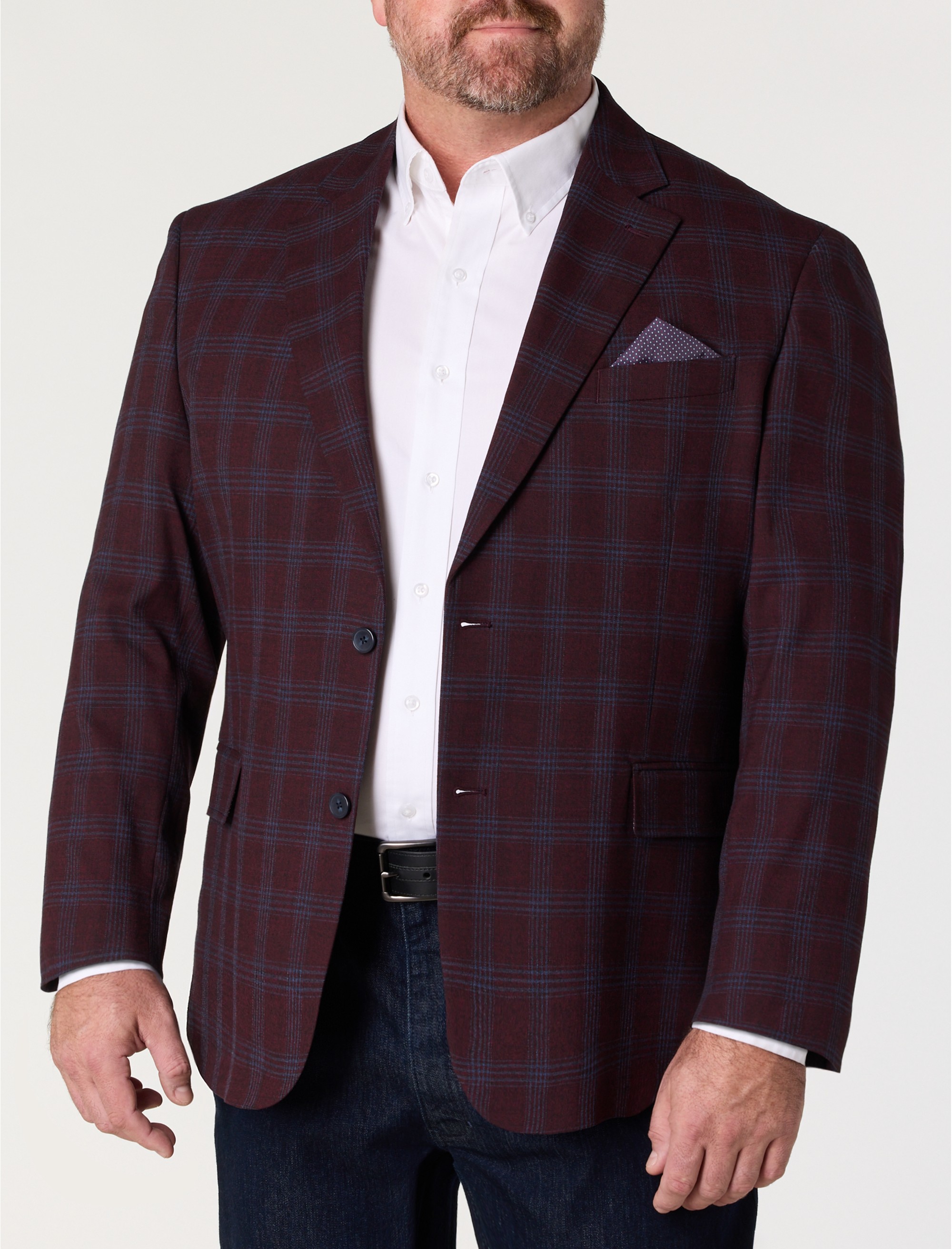 Large Plaid Jacket-Relaxer Sport Coat