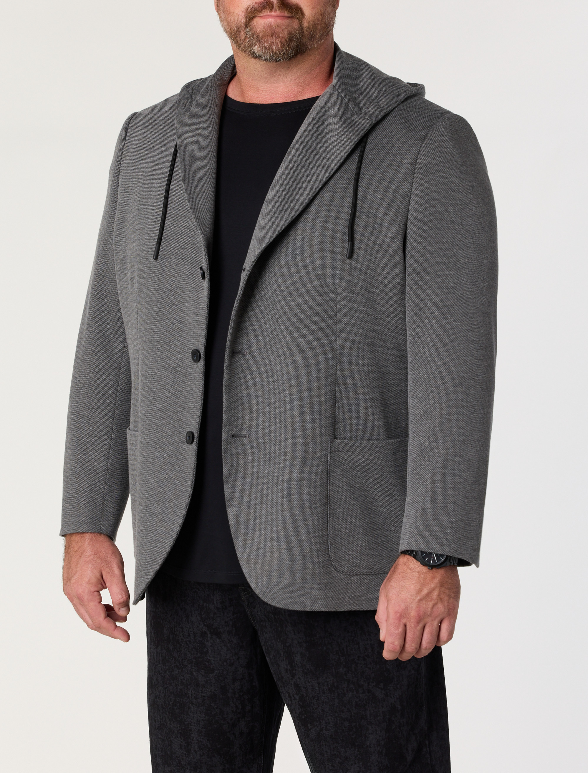 Hooded Jacket-Relaxer Sport Coat
