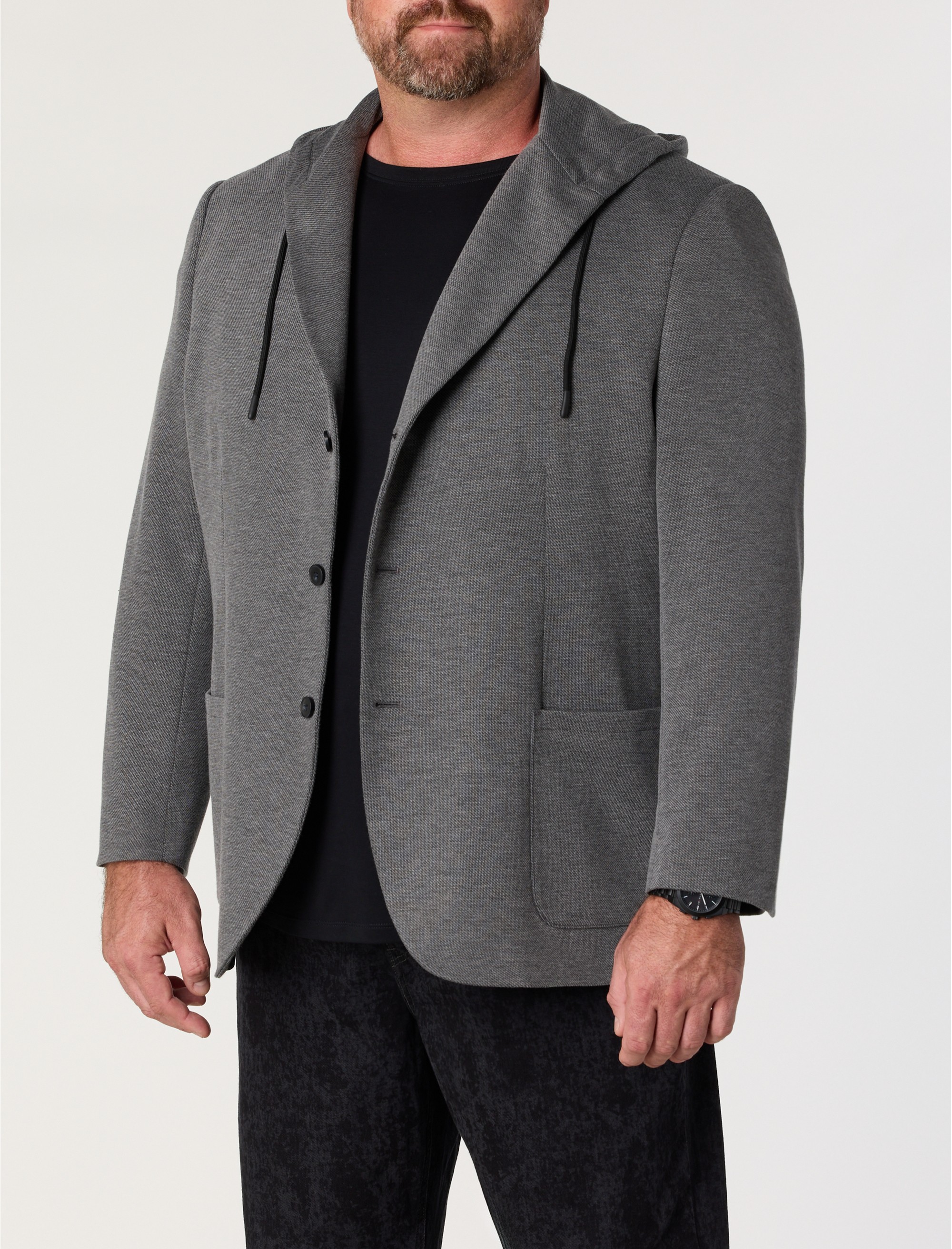 Hooded Jacket-Relaxer Sport Coat - thumbnail 3