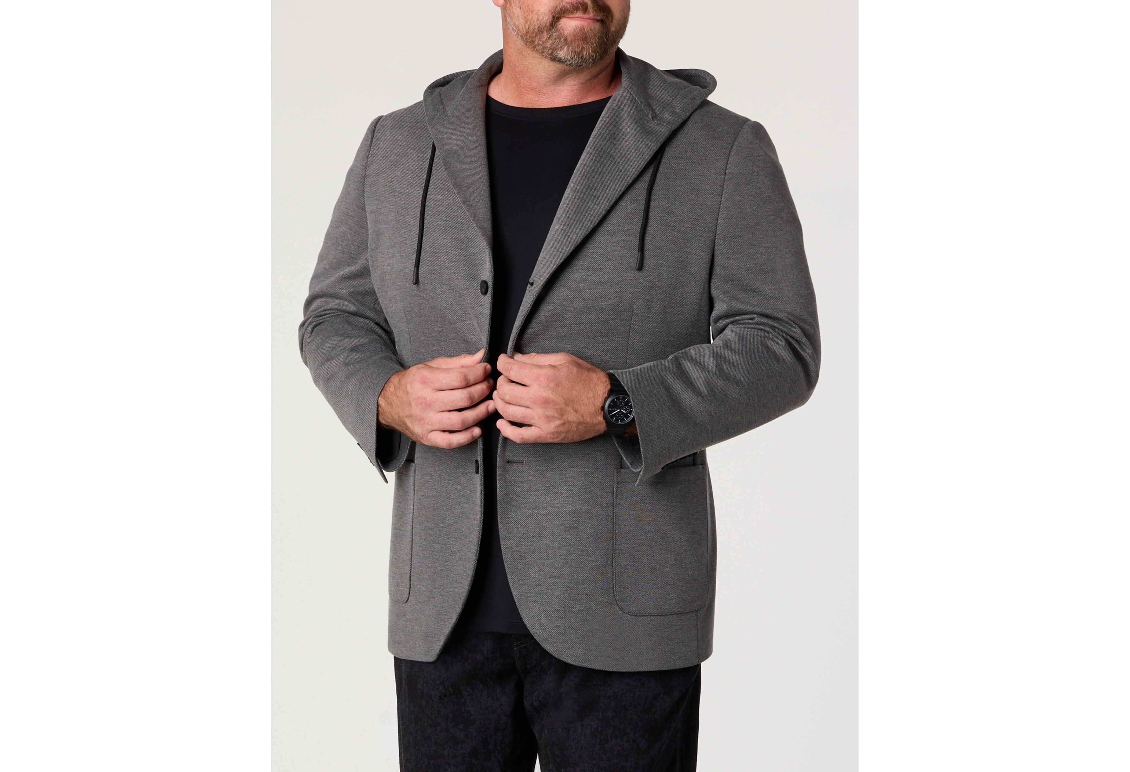 Hooded Jacket-Relaxer Sport Coat