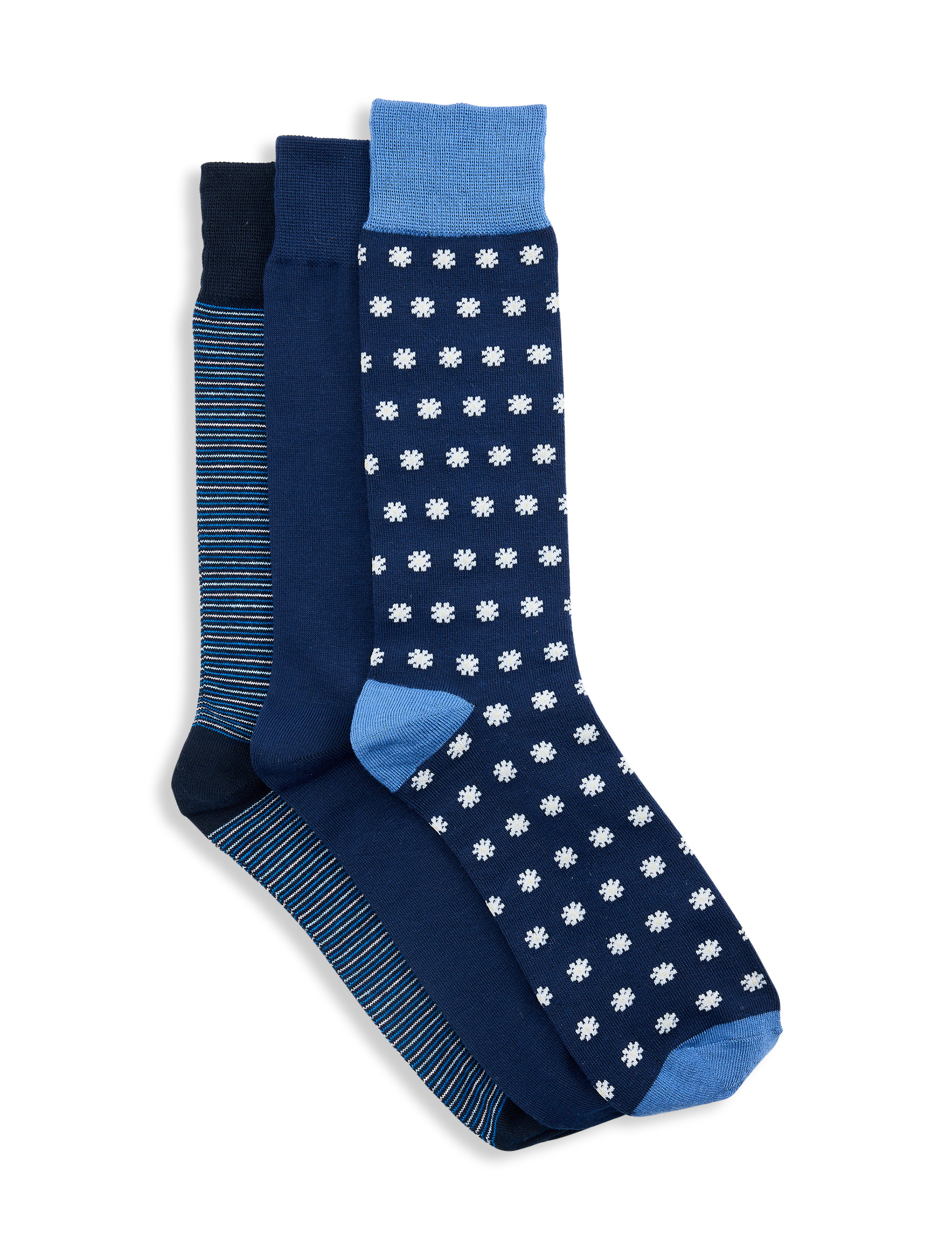 3-Pk Classic Printed Socks